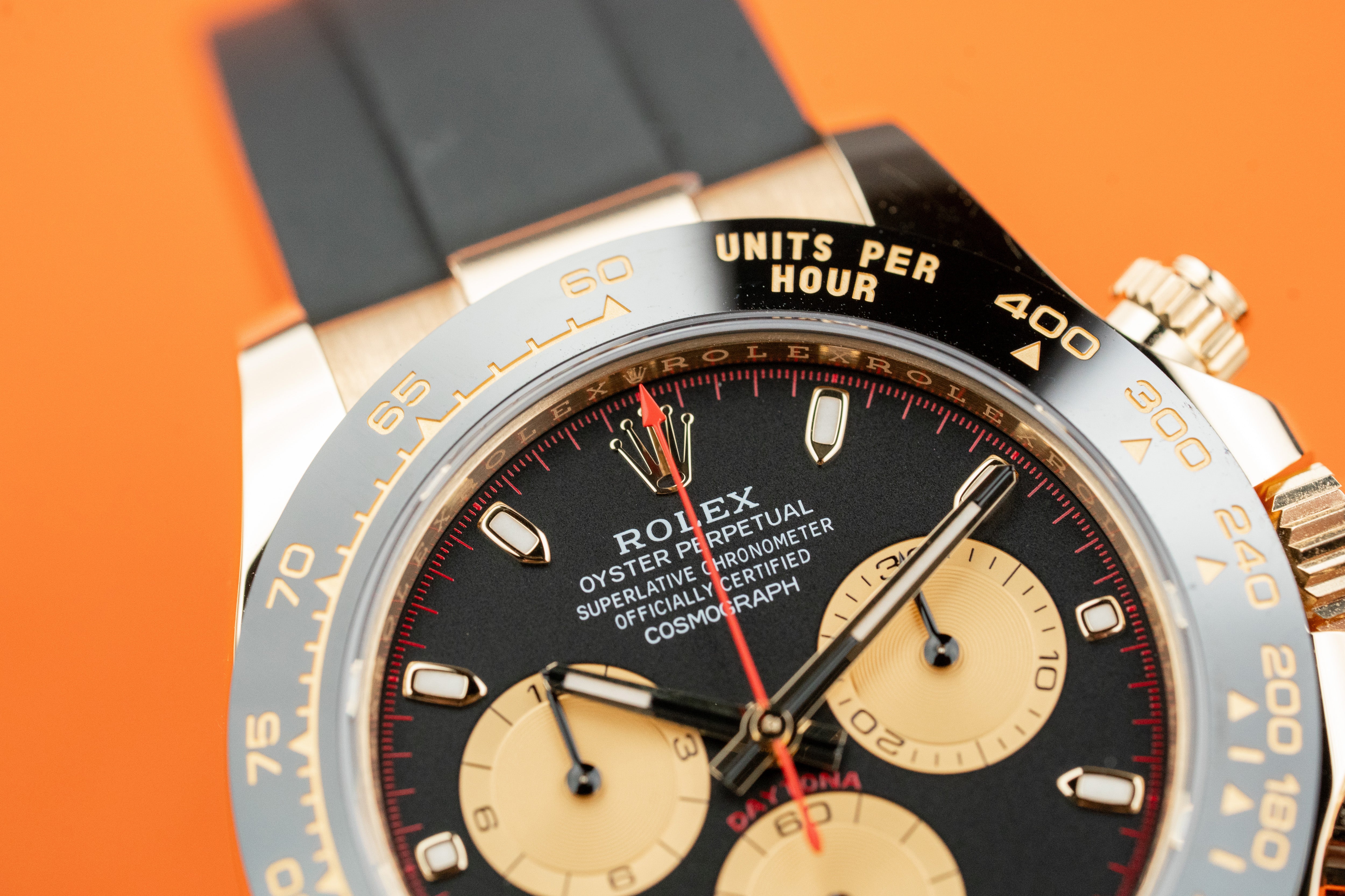 Rolex Cosmograph Daytona 40mm 116518 Yellow Gold Paul Newman Index Dial Oysterflex 2023Rolex Cosmograph Daytona 40mm 116518 Yellow Gold Paul Newman Index Dial Oysterflex