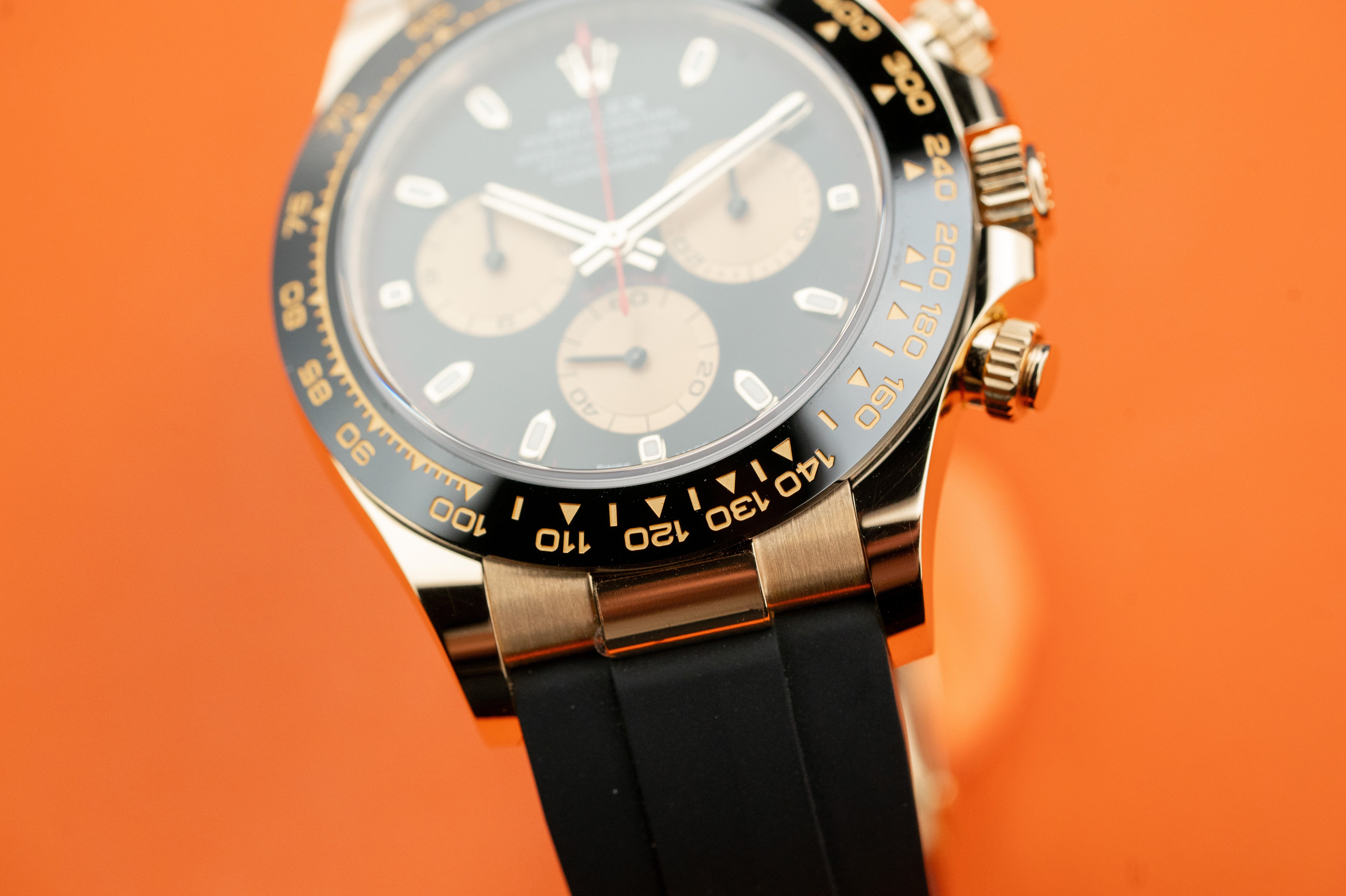 Rolex Cosmograph Daytona 40mm 116518 Yellow Gold Paul Newman Index Dial Oysterflex