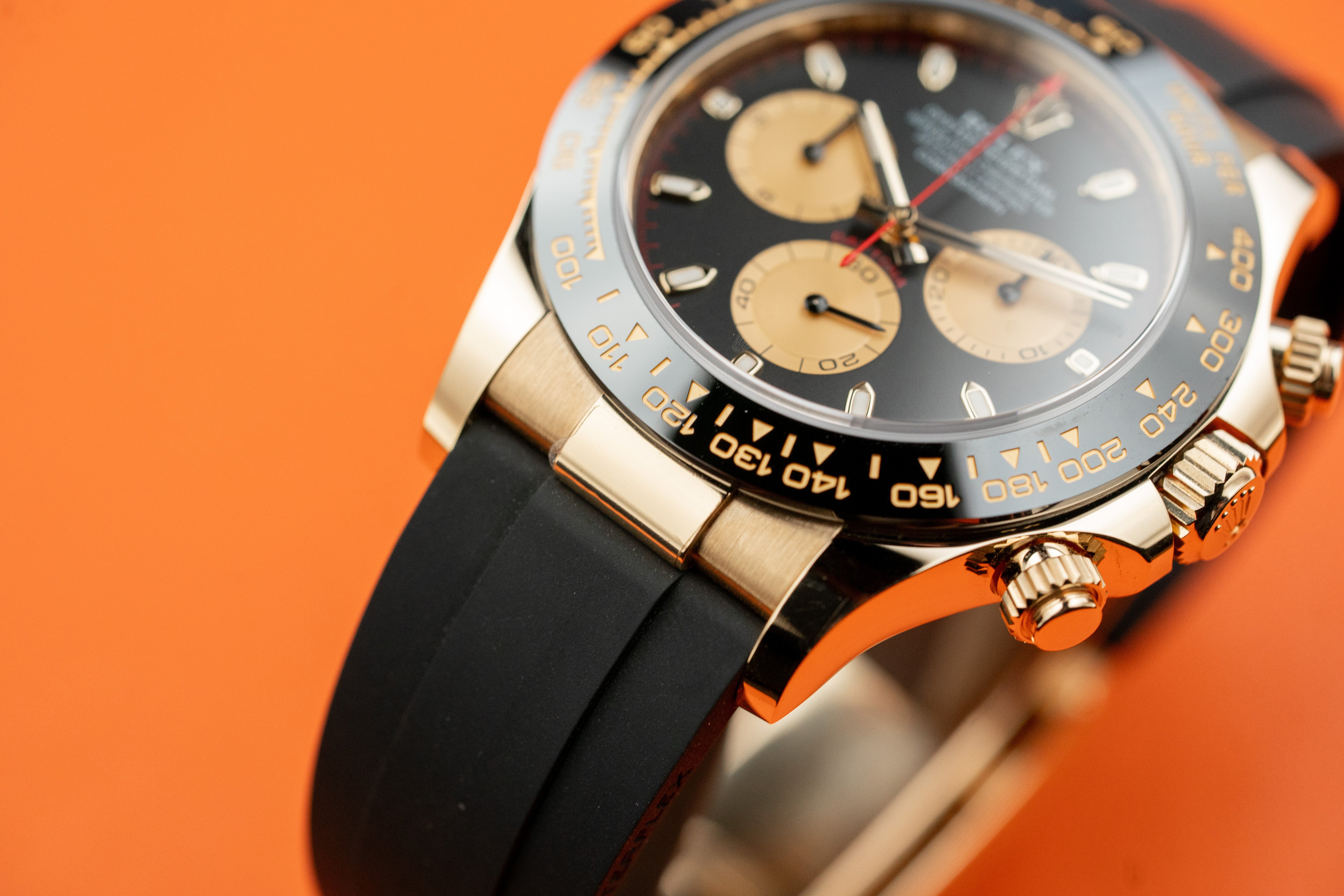 Rolex Cosmograph Daytona 40mm 116518 Yellow Gold Paul Newman Index Dial Oysterflex 2023Rolex Cosmograph Daytona 40mm 116518 Yellow Gold Paul Newman Index Dial Oysterflex