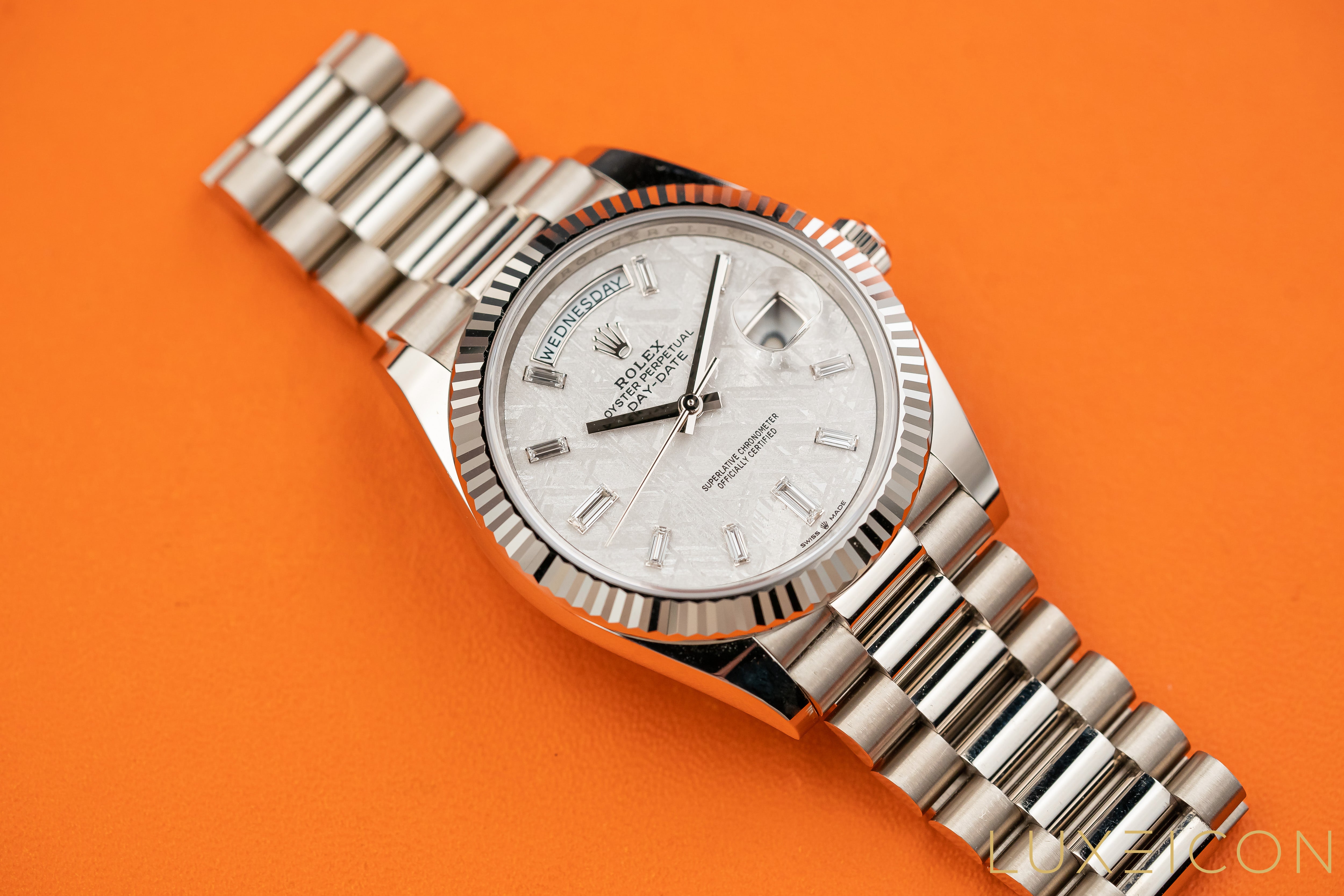 Rolex Day-Date 40 40mm White Gold Meteorite Diamond Dial 228239 2025