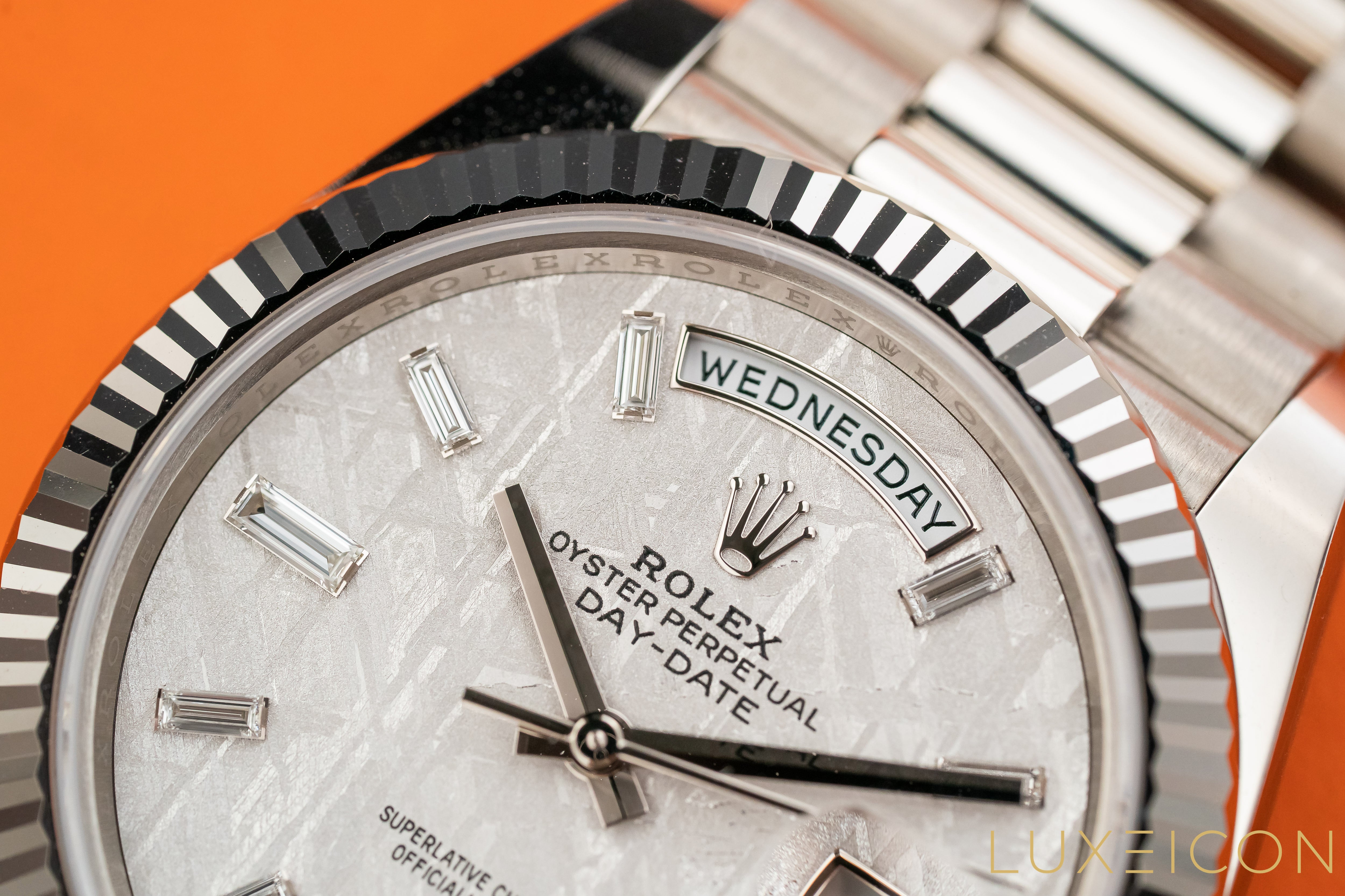 Rolex Day-Date 40 40mm White Gold Meteorite Diamond Dial 228239 2023