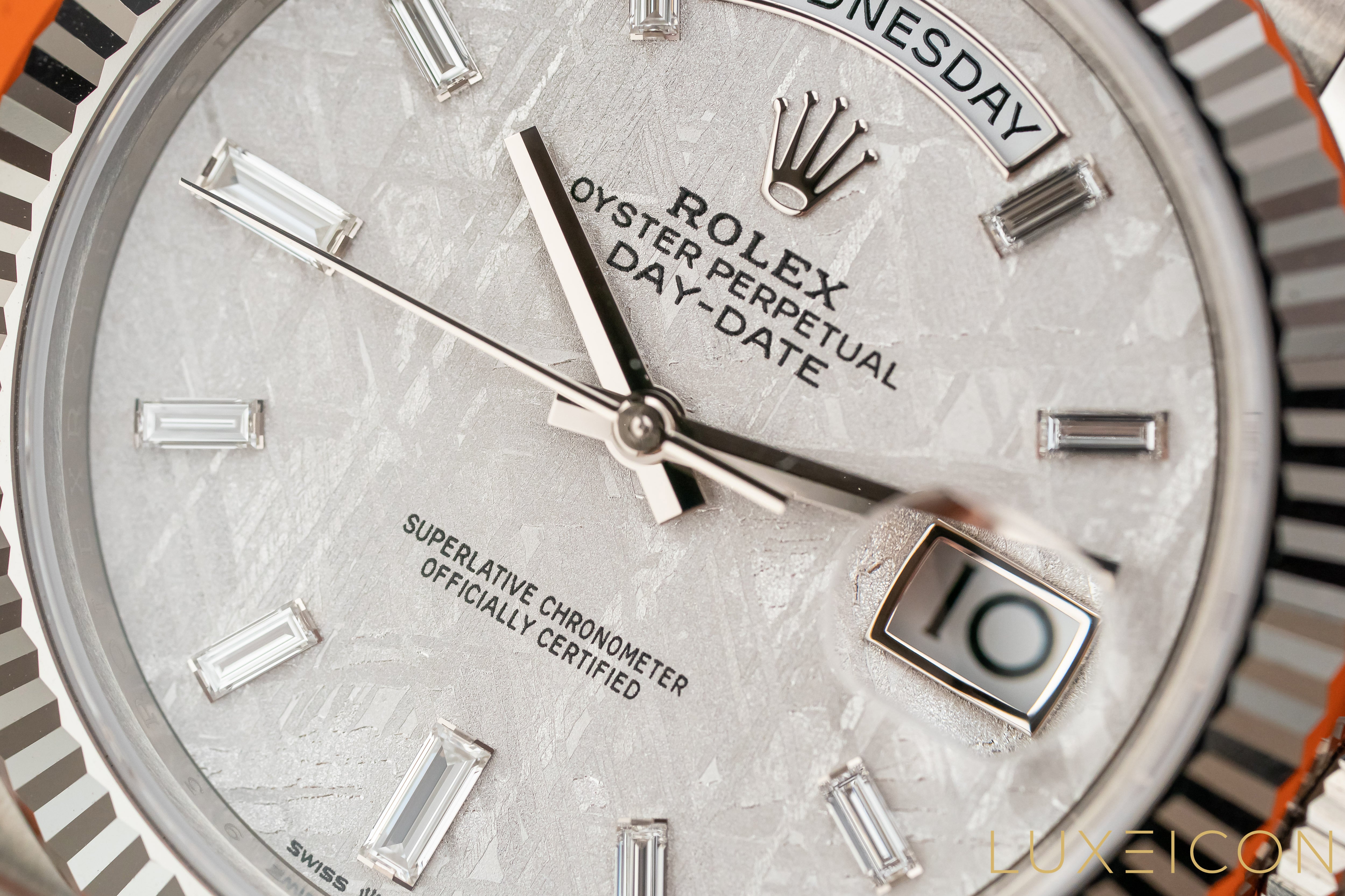 Rolex Day-Date 40 40mm White Gold Meteorite Diamond Dial 228239