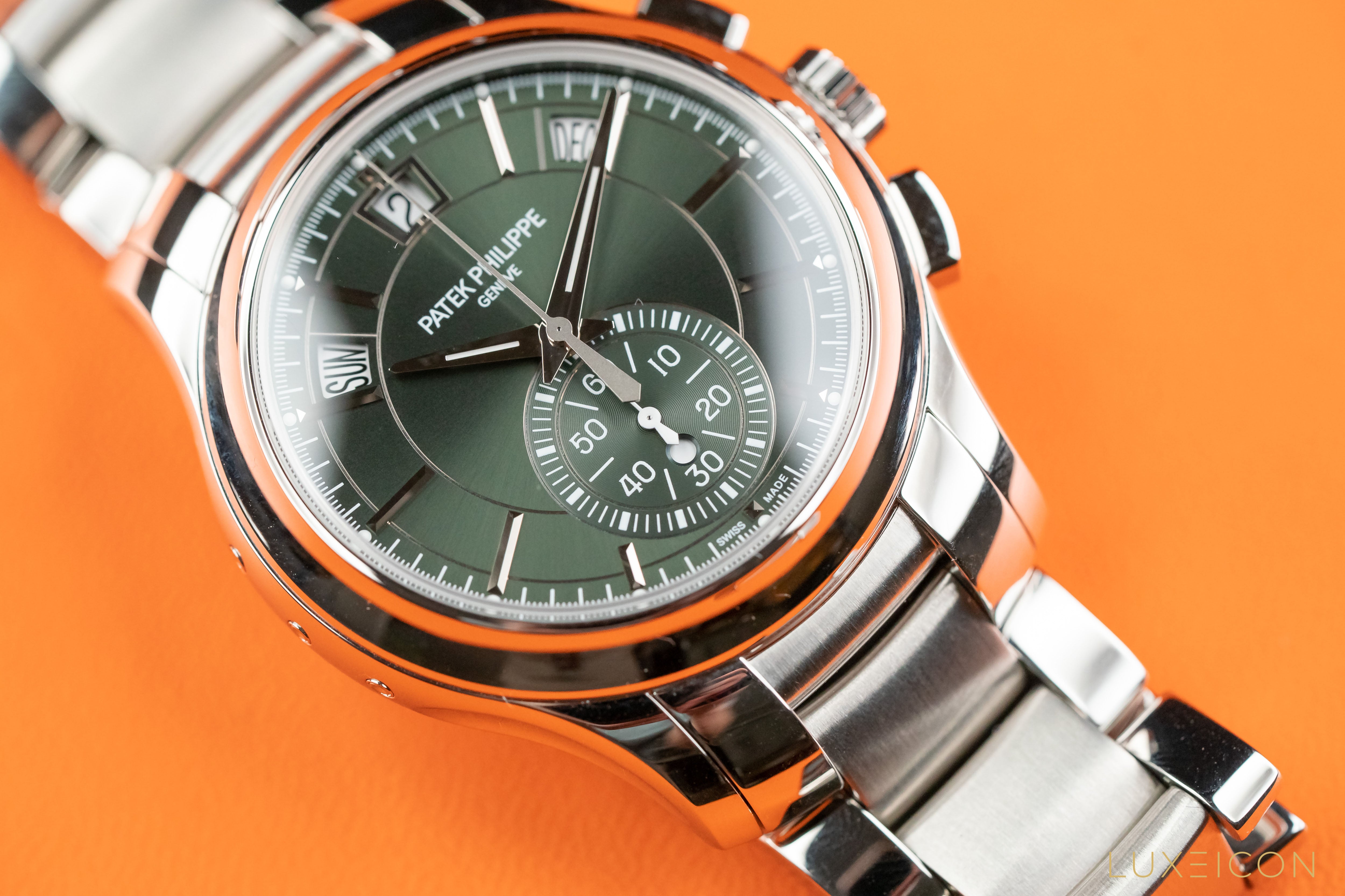 Patek Philippe Annual Calendar Flyback Chronograph Green Dial 5905/1A-001 42mm Stainless Steel