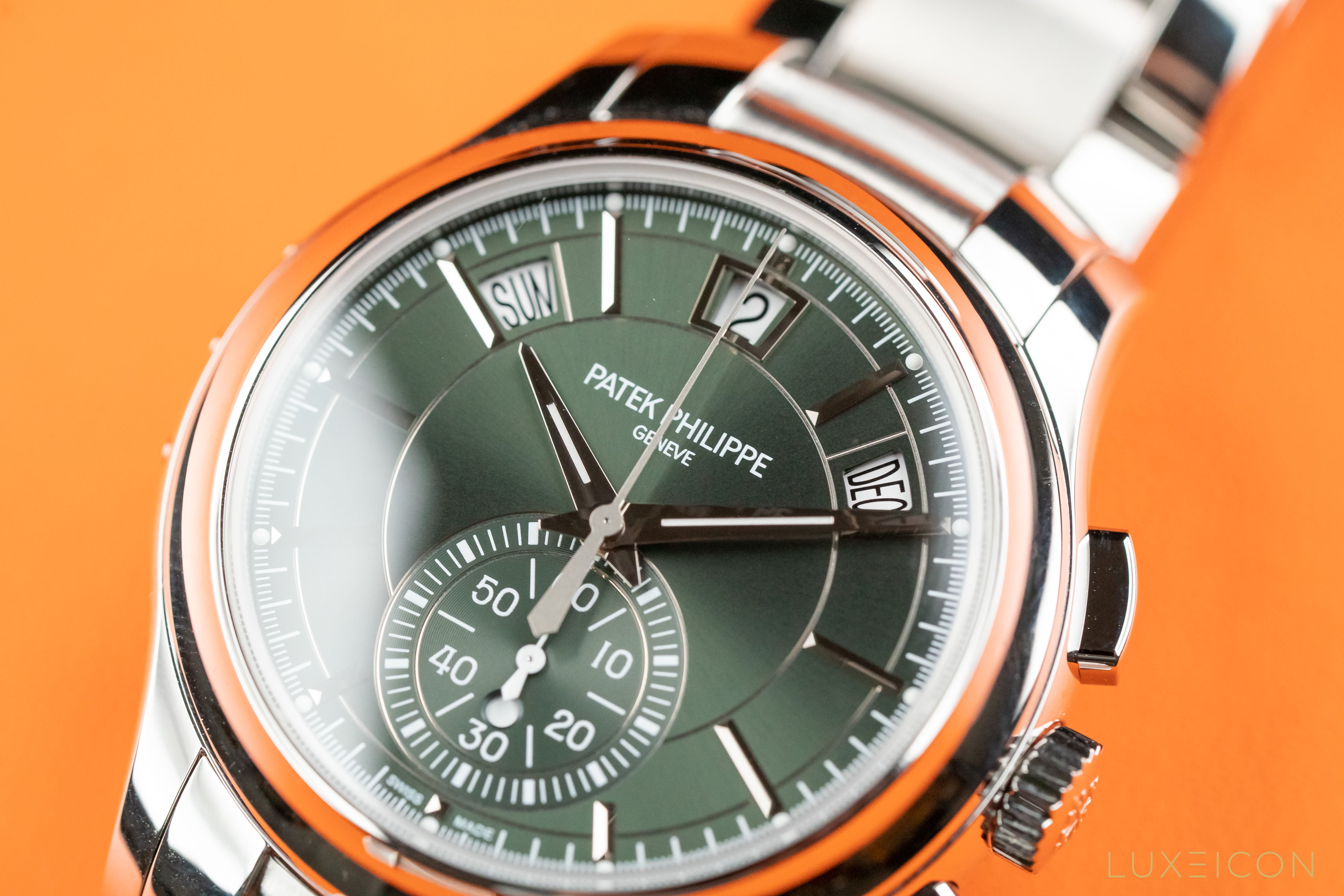 Patek Philippe Annual Calendar Flyback Chronograph Green Dial 5905/1A-001 42mm Stainless Steel