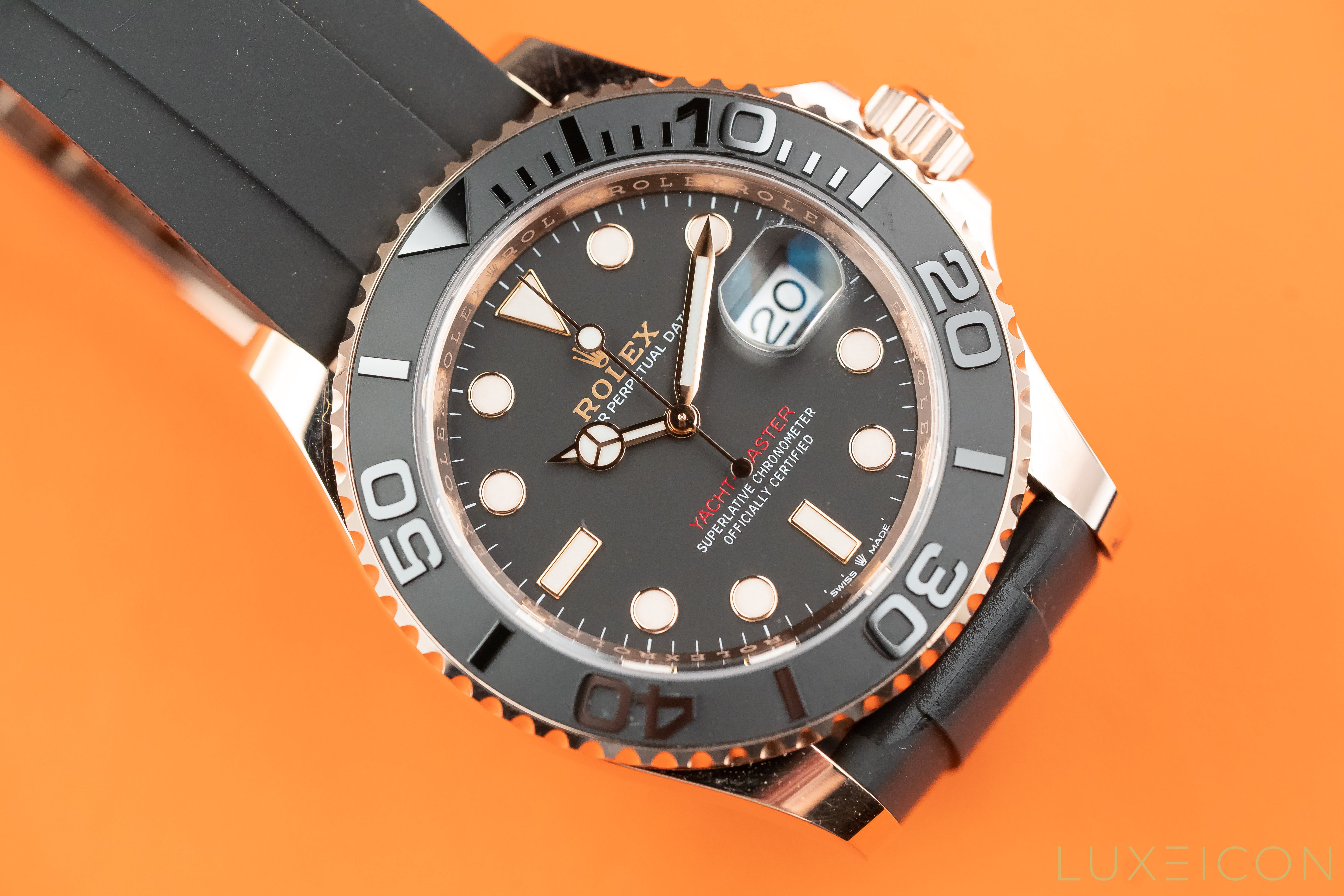 Rolex Yacht-Master 126655 40mm Rose Gold Black Dial Oysterflex 2021