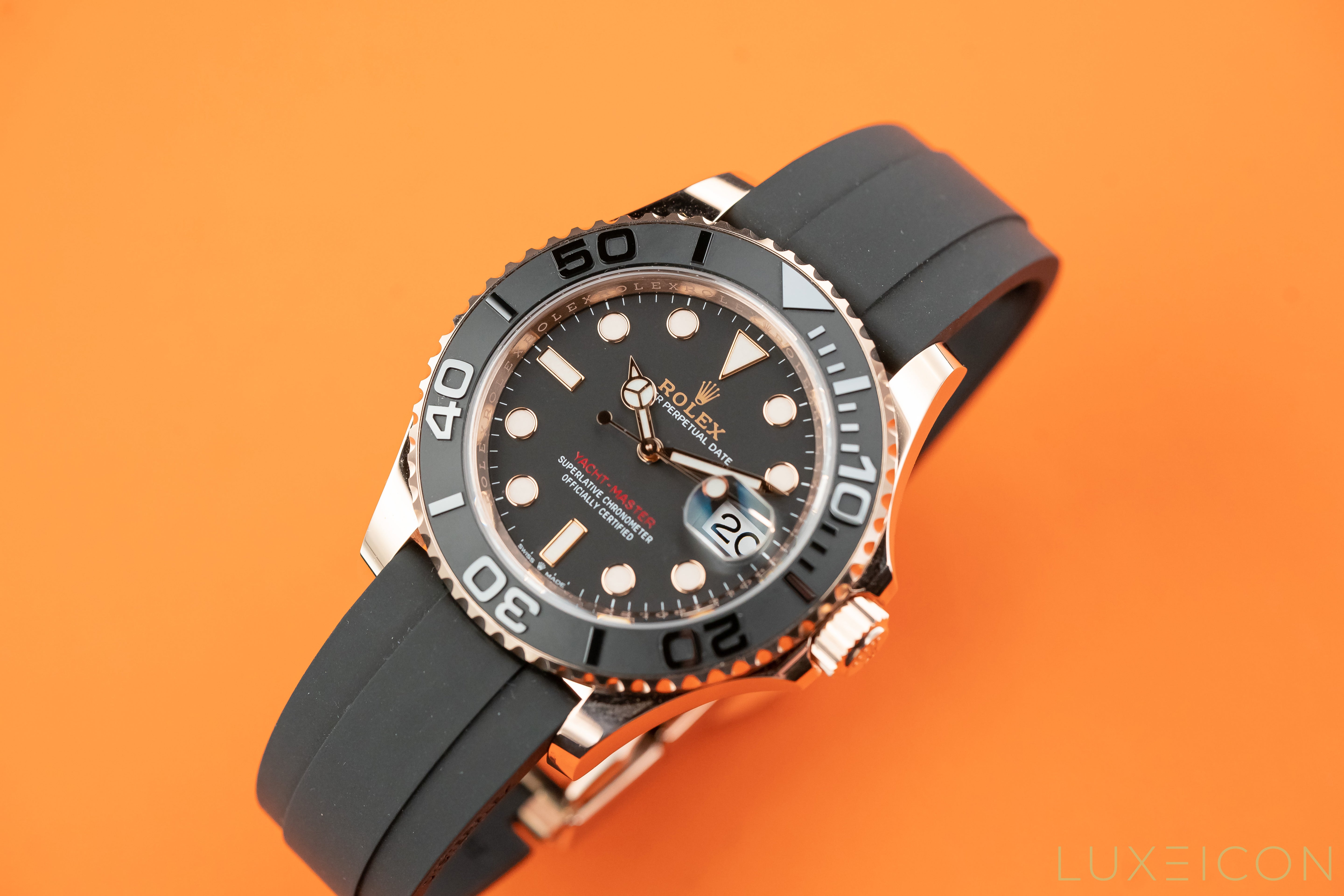 Rolex Yacht-Master 126655 40mm Rose Gold Black Dial Oysterflex 2021