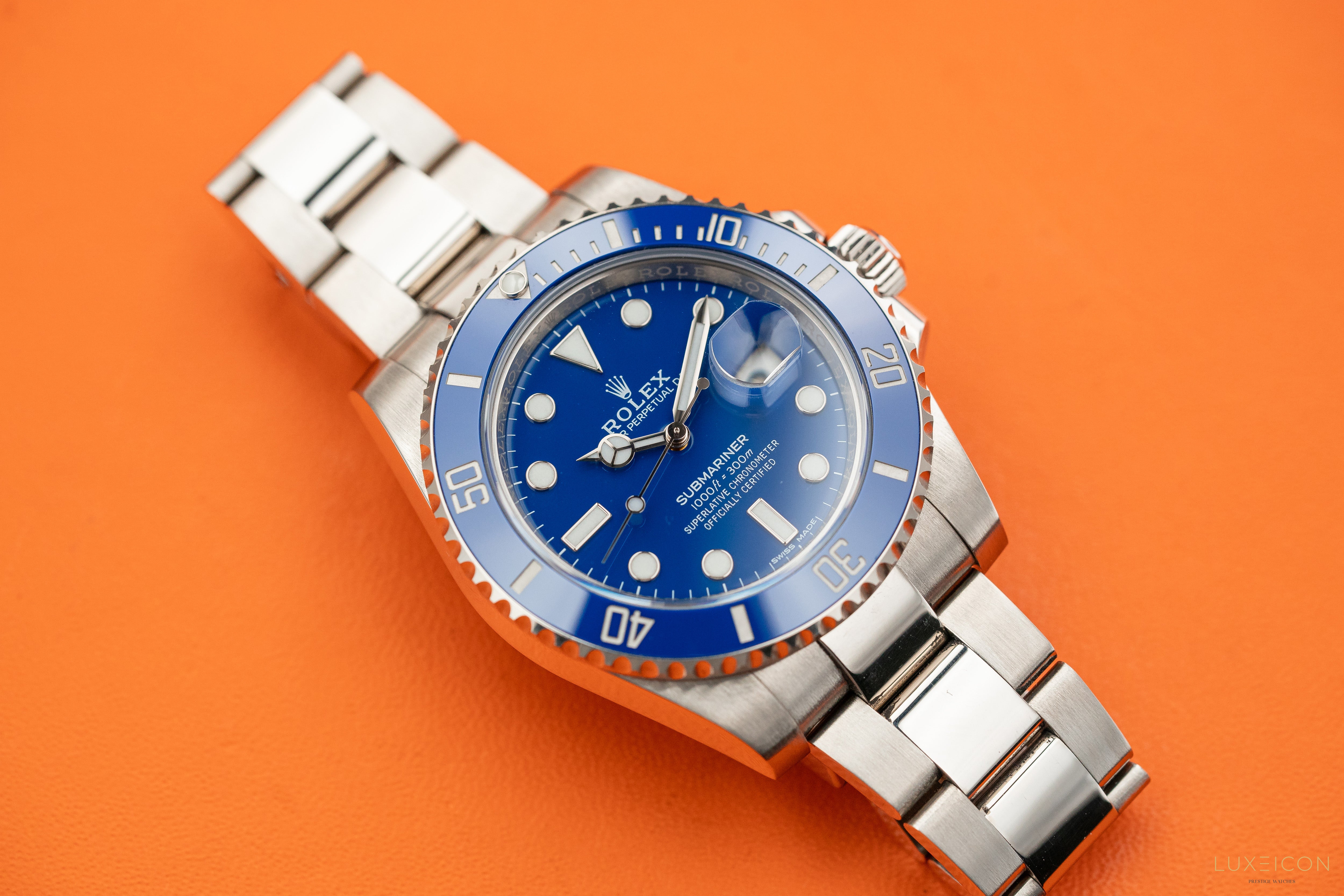 Rolex Submariner Date Smurf 116619LB Submariner 18K White Gold Blue Dial