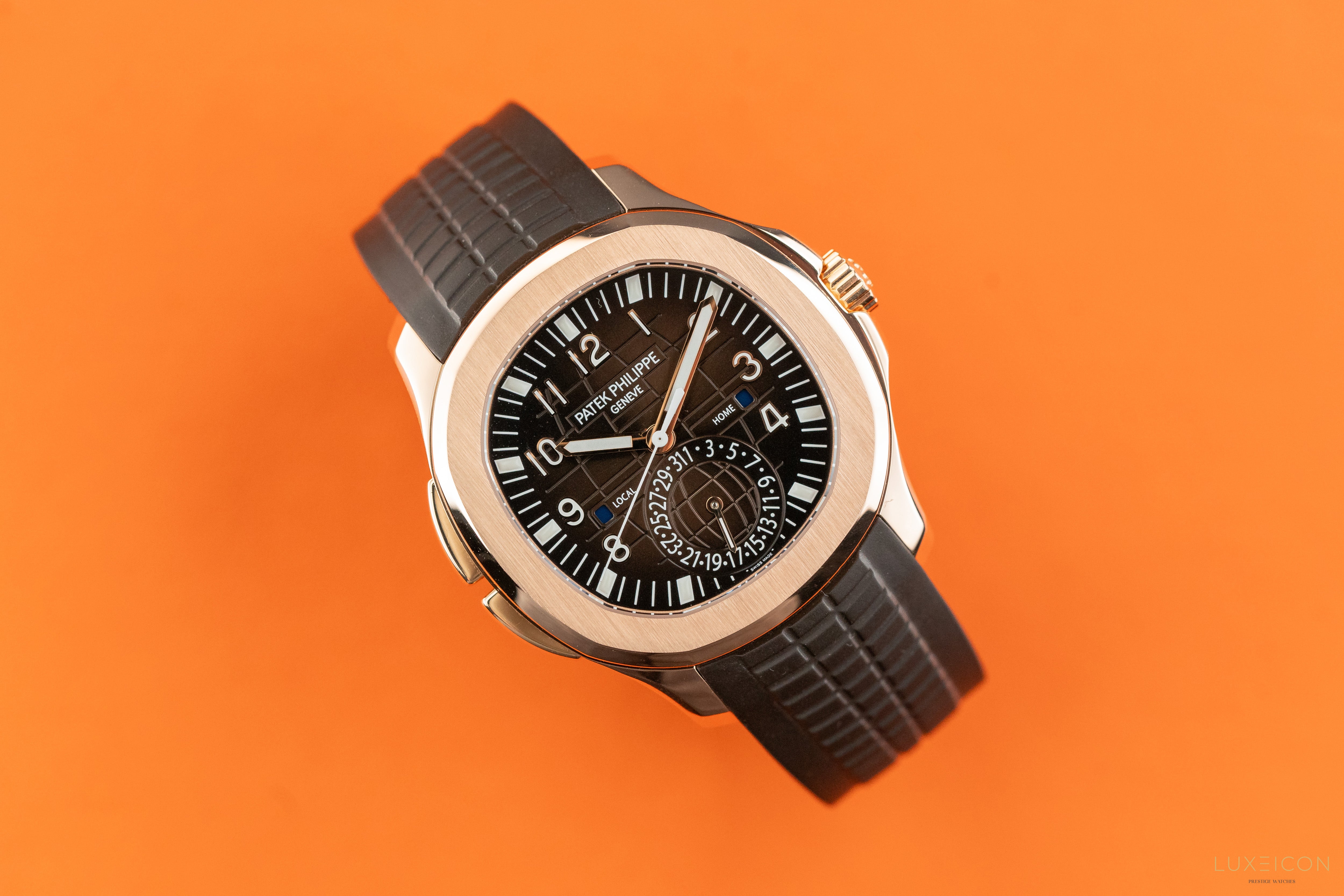 Patek Philippe Aquanaut Time Travel Rose Gold 40mm Brown Dial 5164R 2019