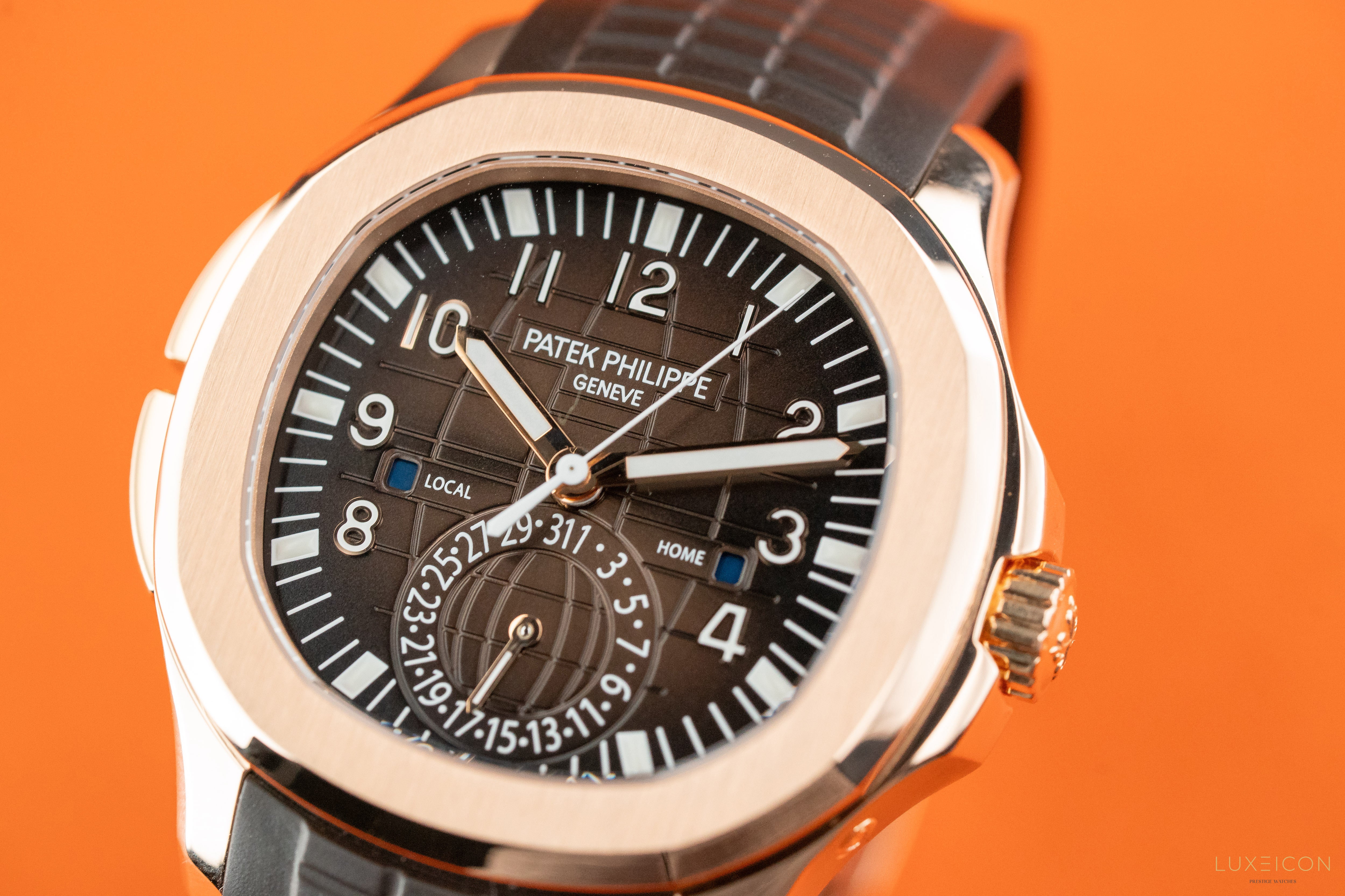 Patek Philippe Aquanaut Time Travel Rose Gold 40mm Brown Dial 5164R 2019