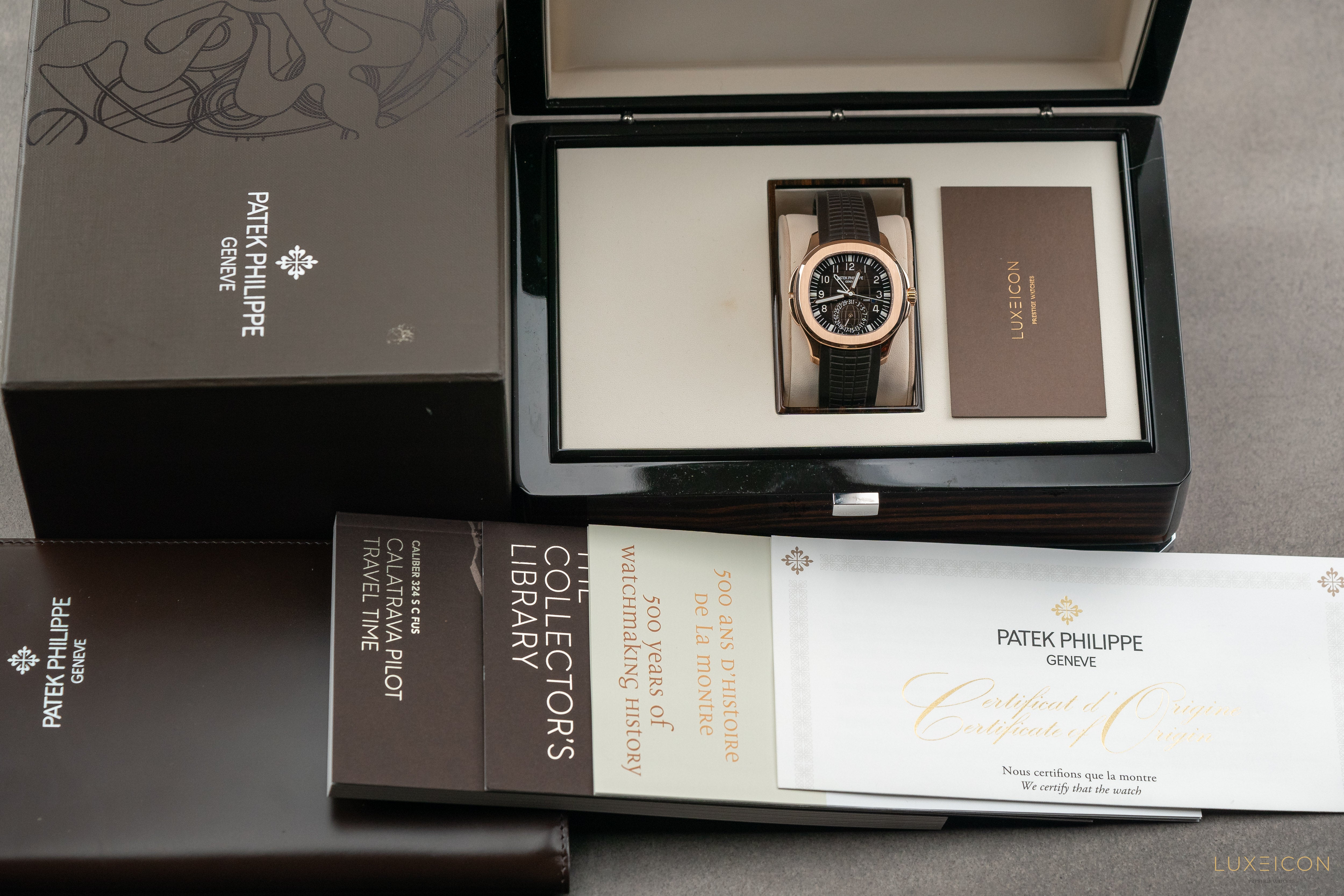 Patek Philippe Aquanaut Time Travel Rose Gold 40mm Brown Dial 5164R 2019