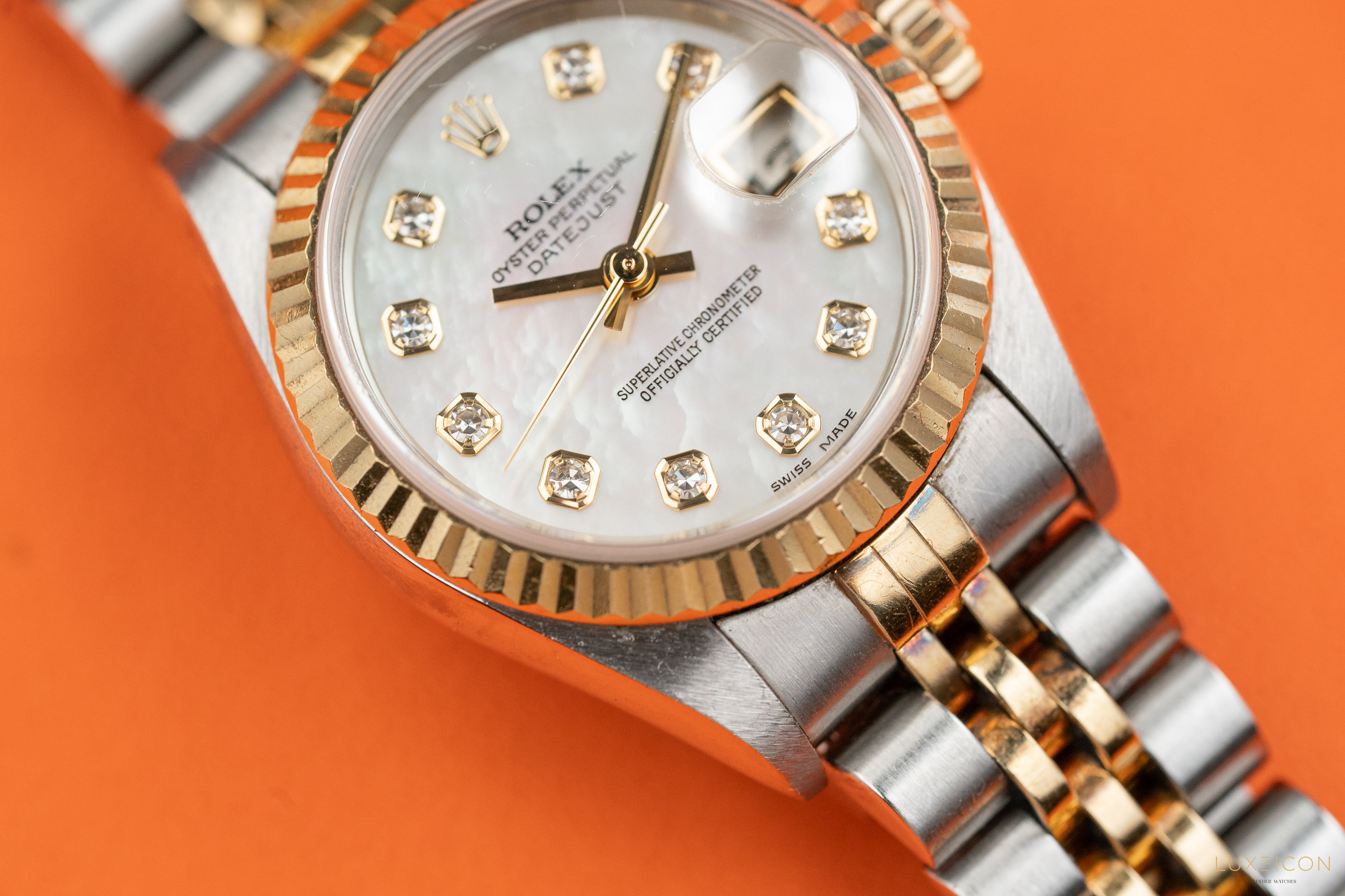 Rolex Ladies Datejust Watch 79173 Factory Mother-Of-Pearl Diamond Dial 2000