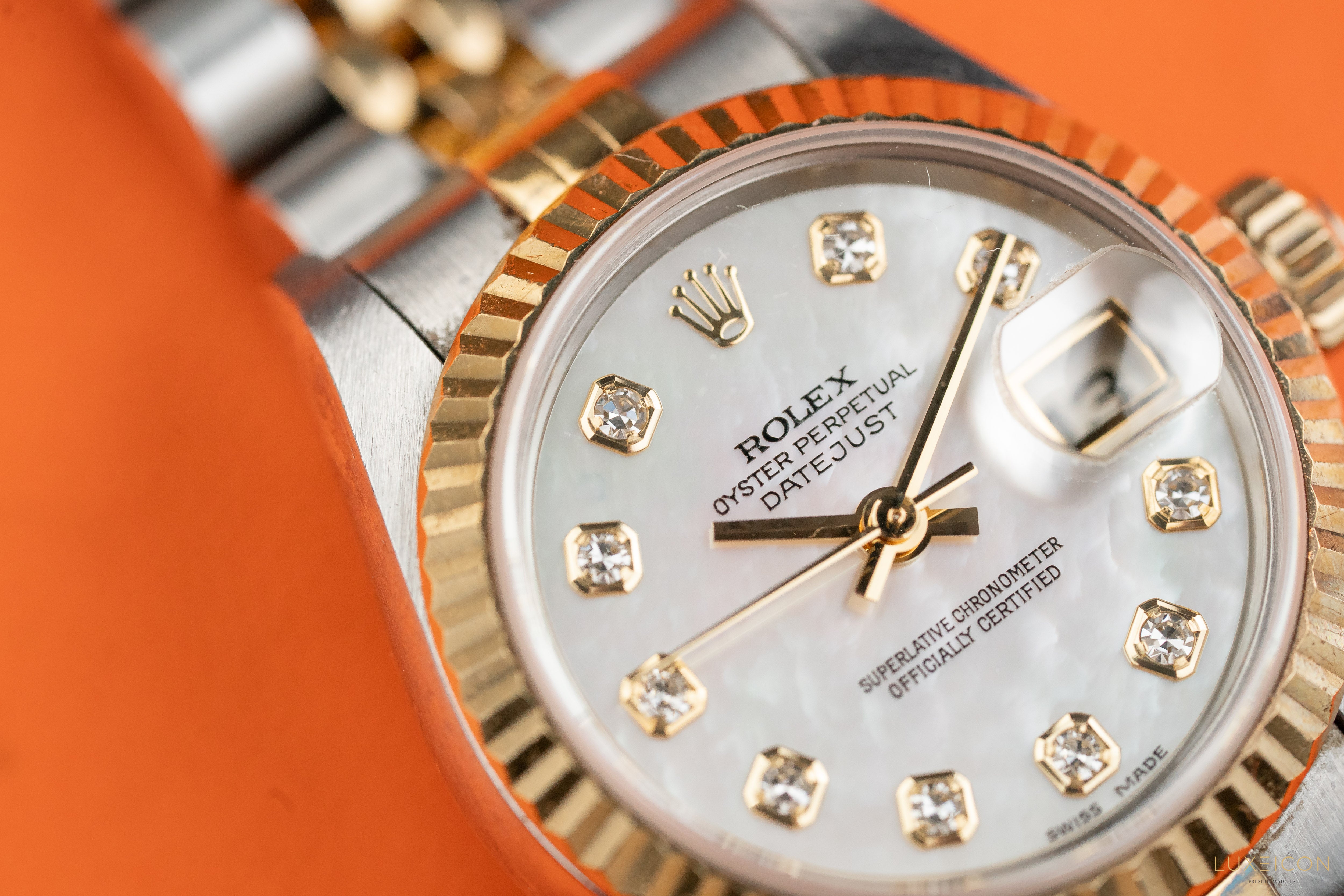 Rolex Ladies Datejust Watch 79173 Factory Mother-Of-Pearl Diamond Dial 2000