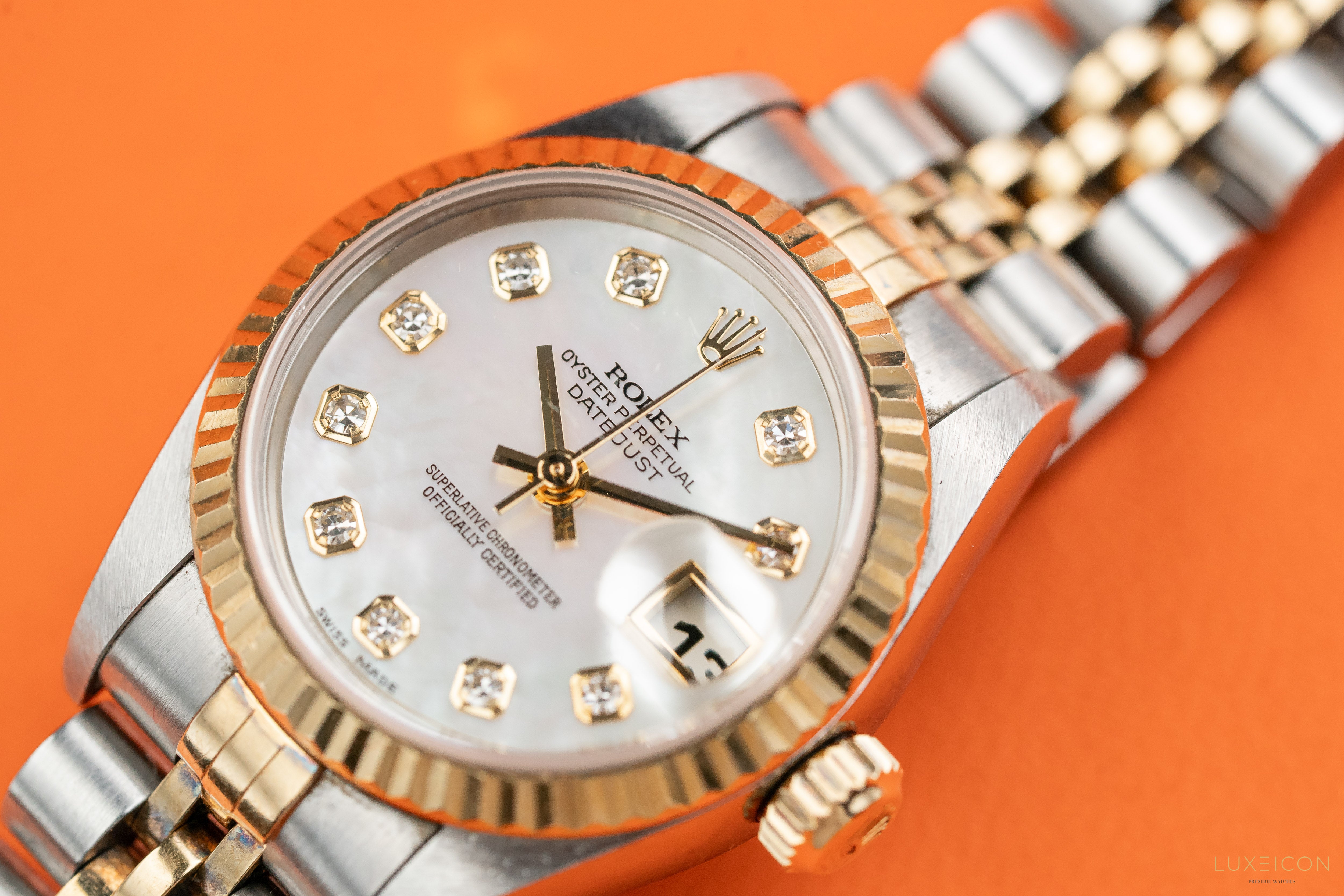 Rolex Ladies Datejust Watch 79173 Factory Mother-Of-Pearl Diamond Dial 2000