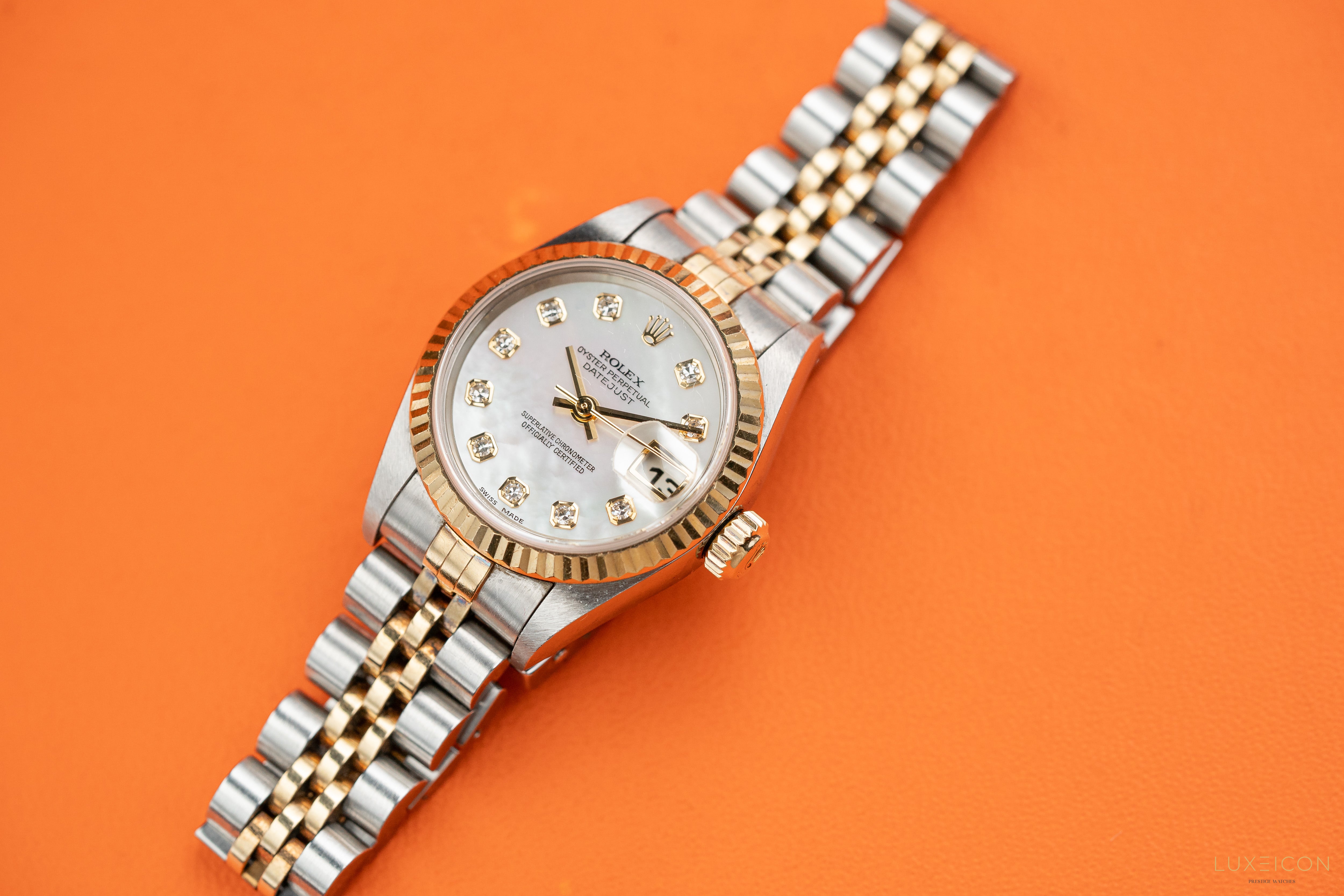 Rolex Ladies Datejust Watch 79173 Factory Mother-Of-Pearl Diamond Dial 2000