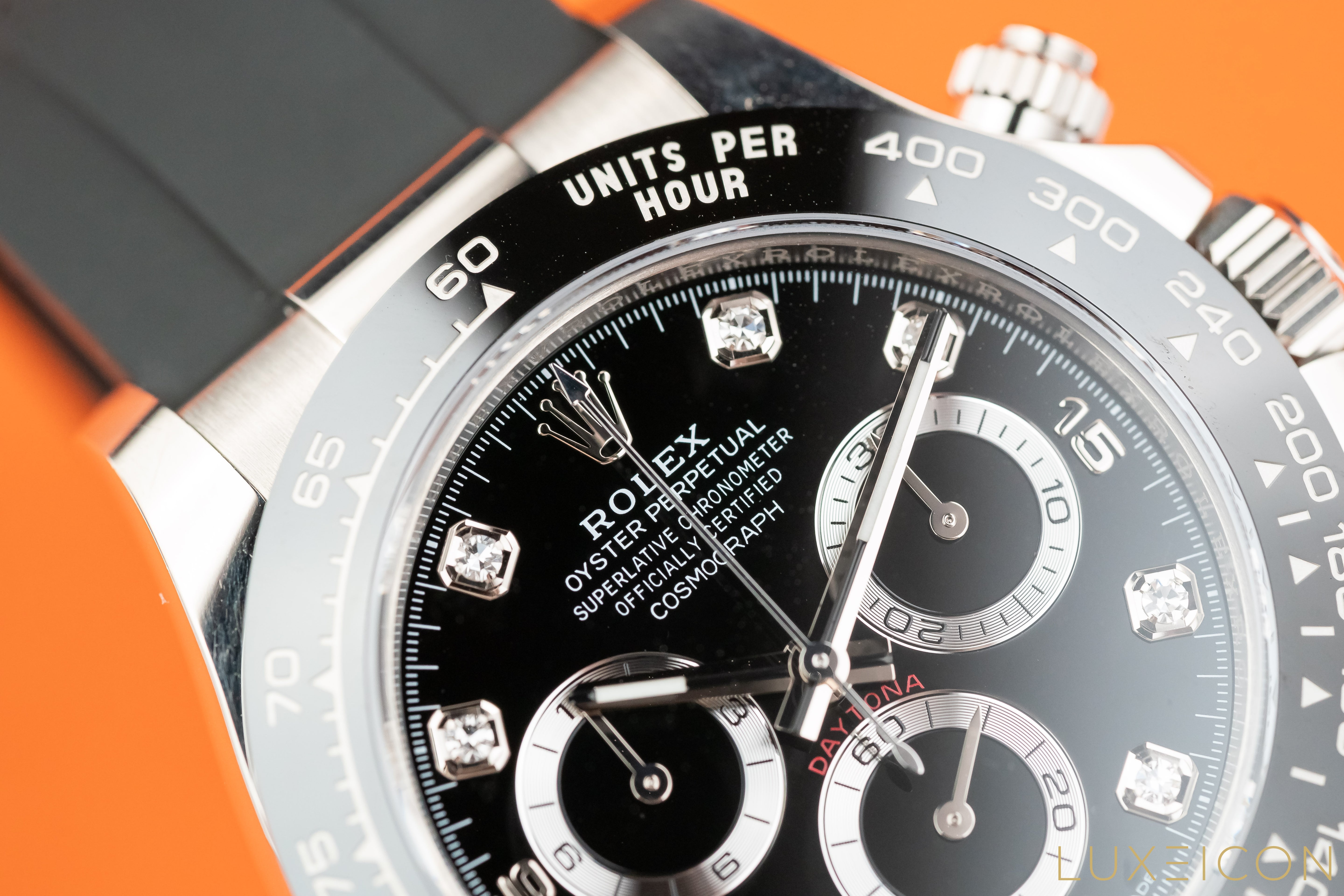 Rolex Daytona Cosmograph Daytona White Gold Diamonds Dial Oysterflex 116519LN 2021