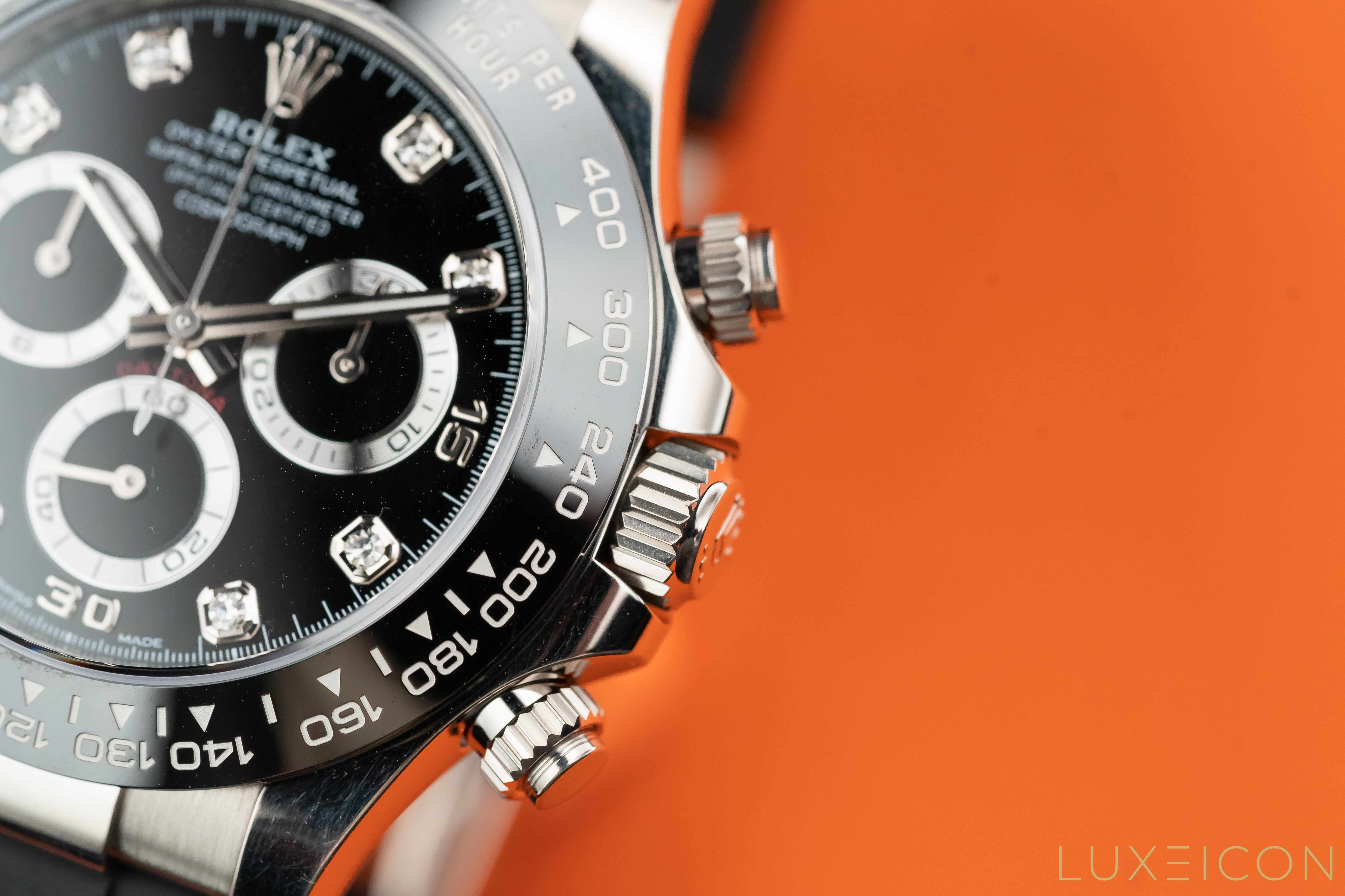 Rolex Daytona Cosmograph Daytona White Gold Diamonds Dial Oysterflex 116519LN 2021