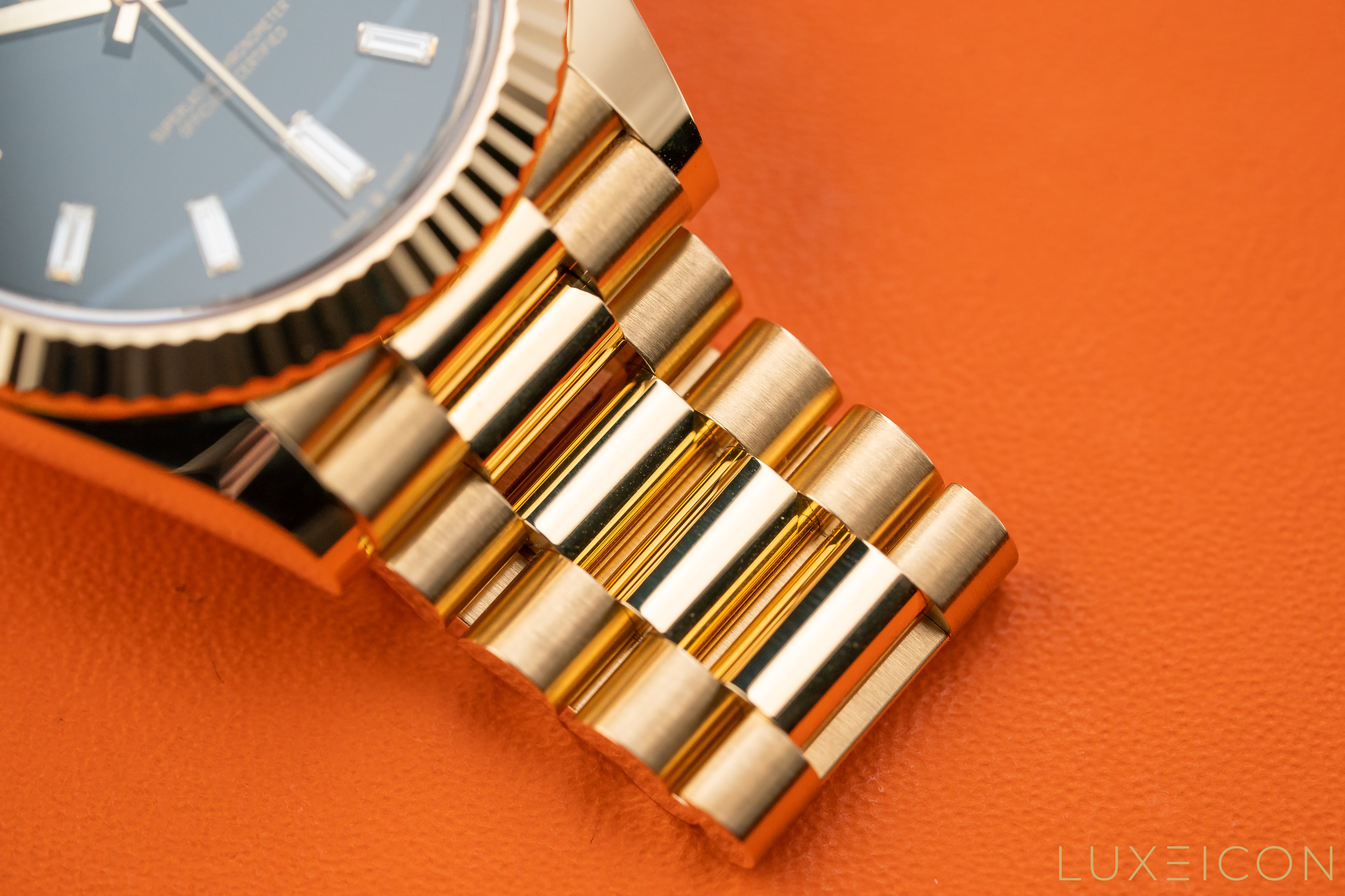 Rolex Day-Date Yellow Gold 40mm Black ONYX Baguette Dial 228238 2025