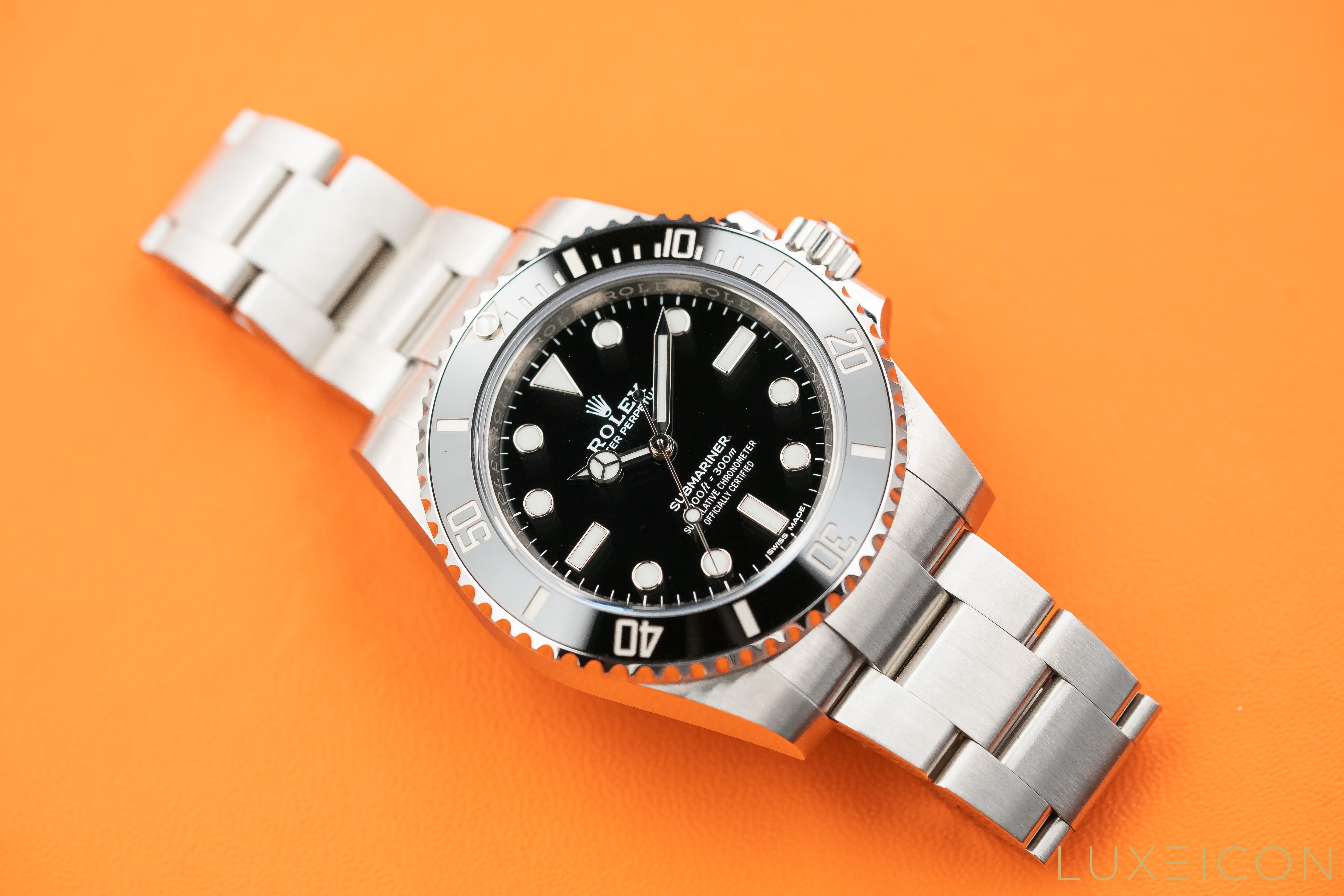 Rolex Submariner 114060 No Date Black Ceramic Stainless Steel Box Papers