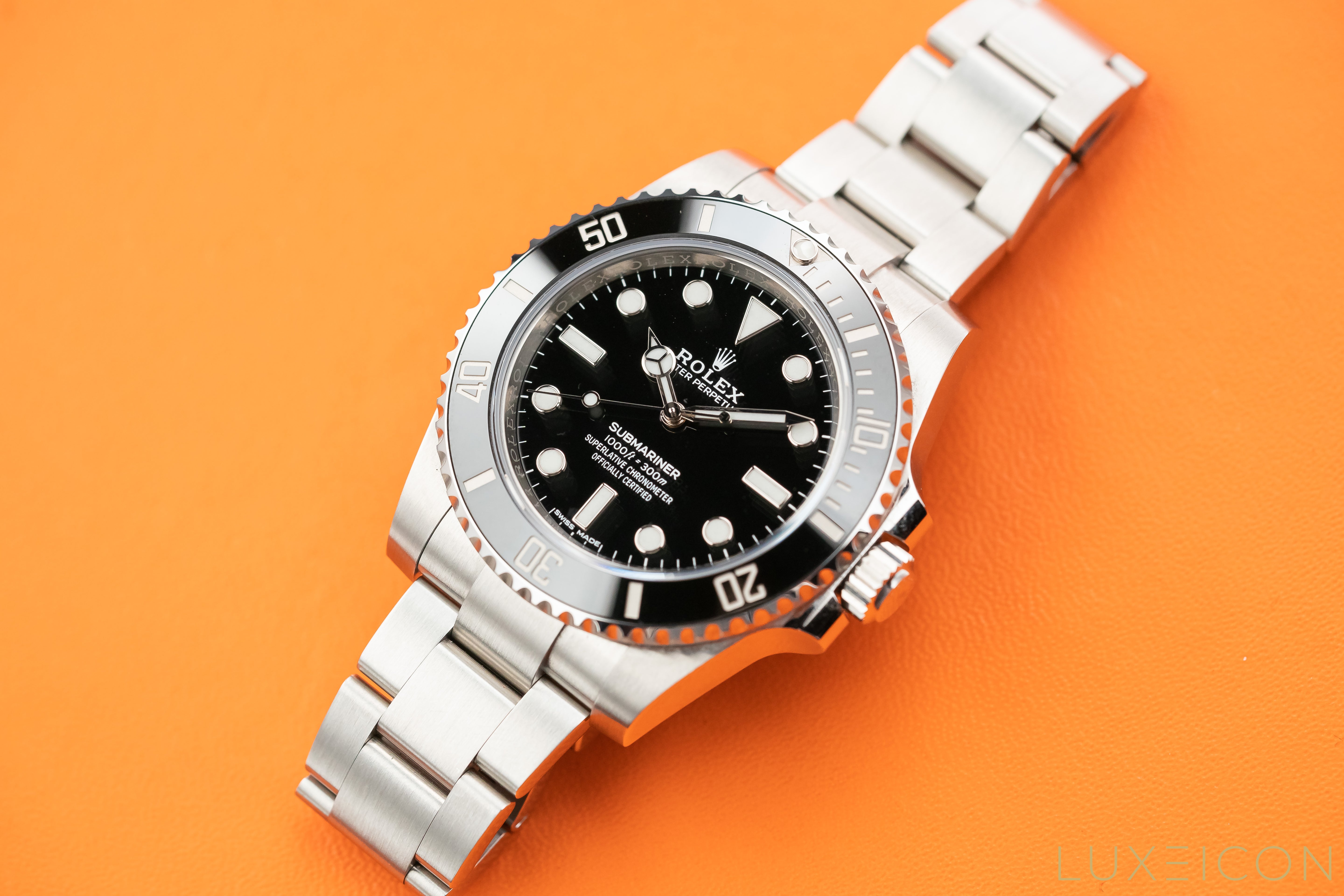 Rolex Submariner 114060 No Date Black Ceramic Stainless Steel Box Papers