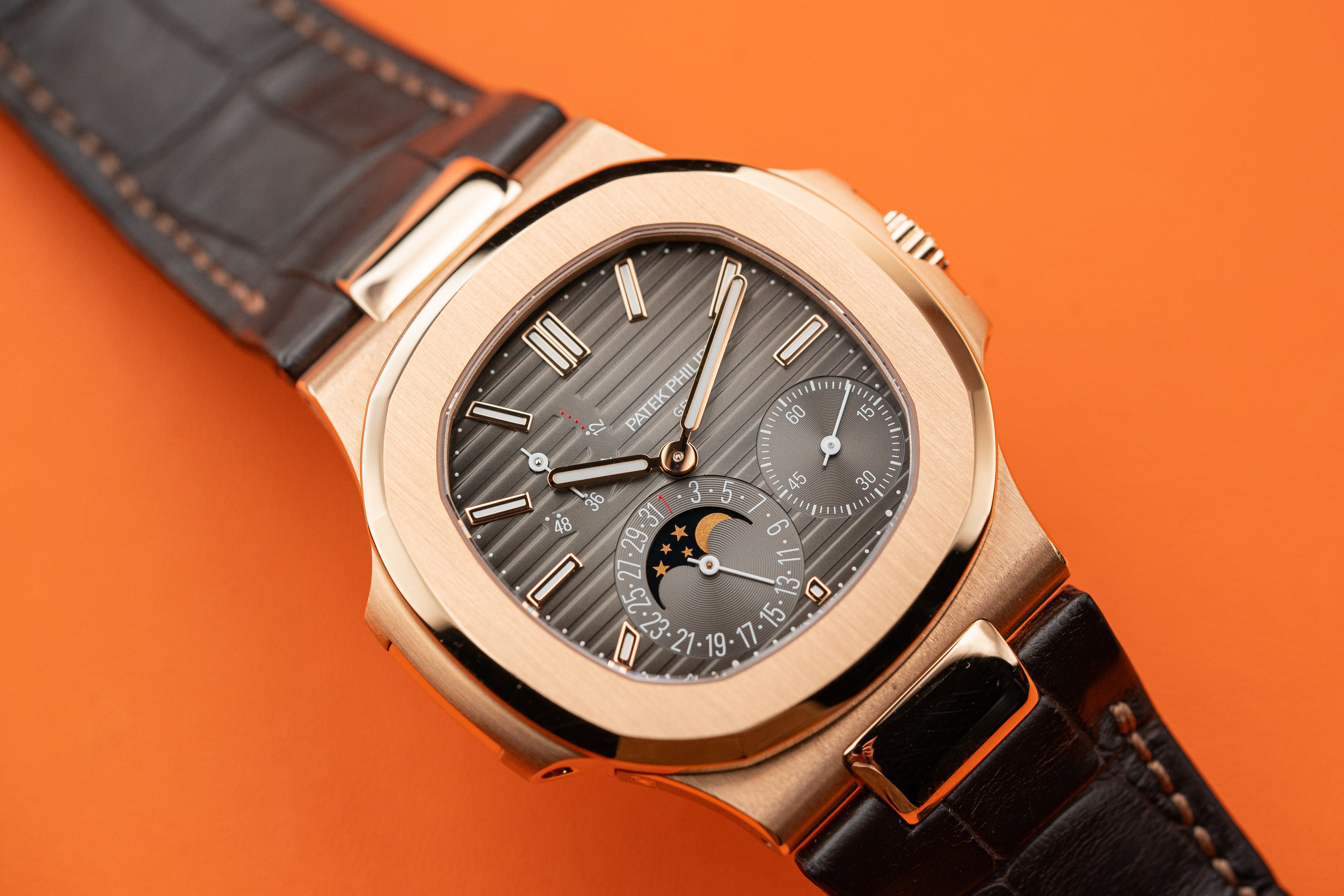 Patek Philippe Nautilus 5712R-001 Moon Phase Brown Dial Rose Gold 2021