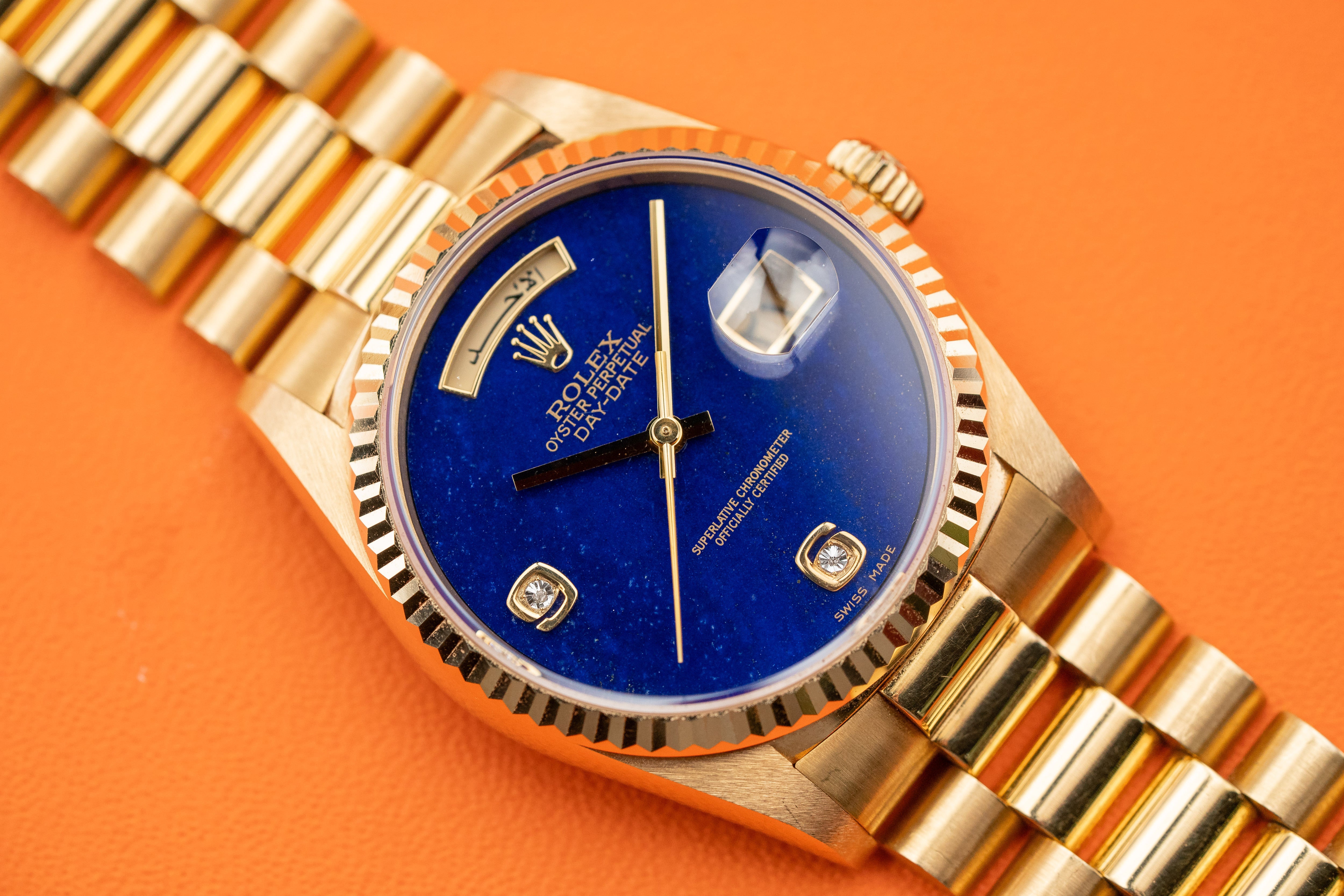 Rolex Day-Date 36mm Lapis Lazuli Stone Dial 18238 1995 collector’s complete set