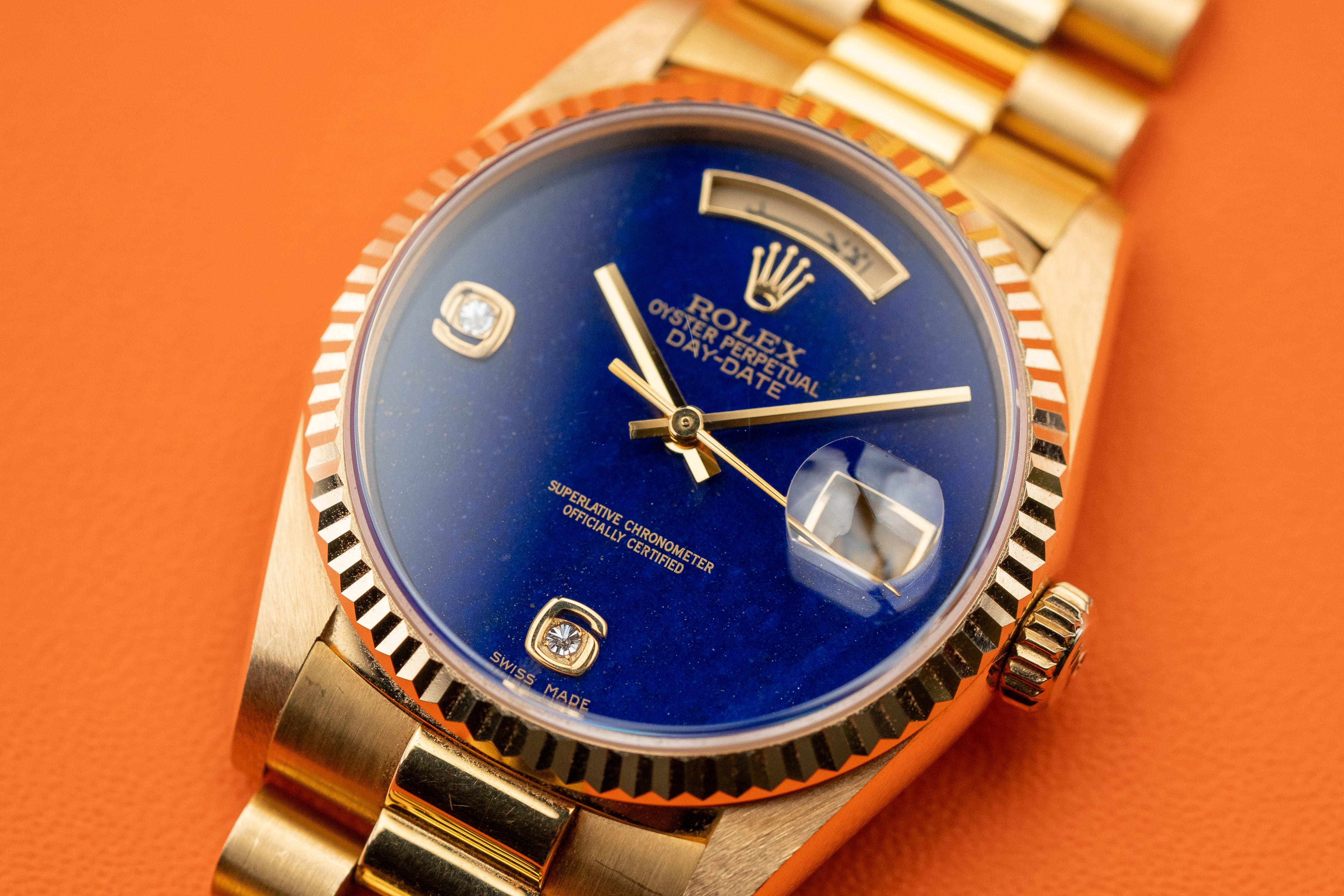 Rolex Day-Date 36mm Lapis Lazuli Stone Dial 18238 1995 collector’s complete set