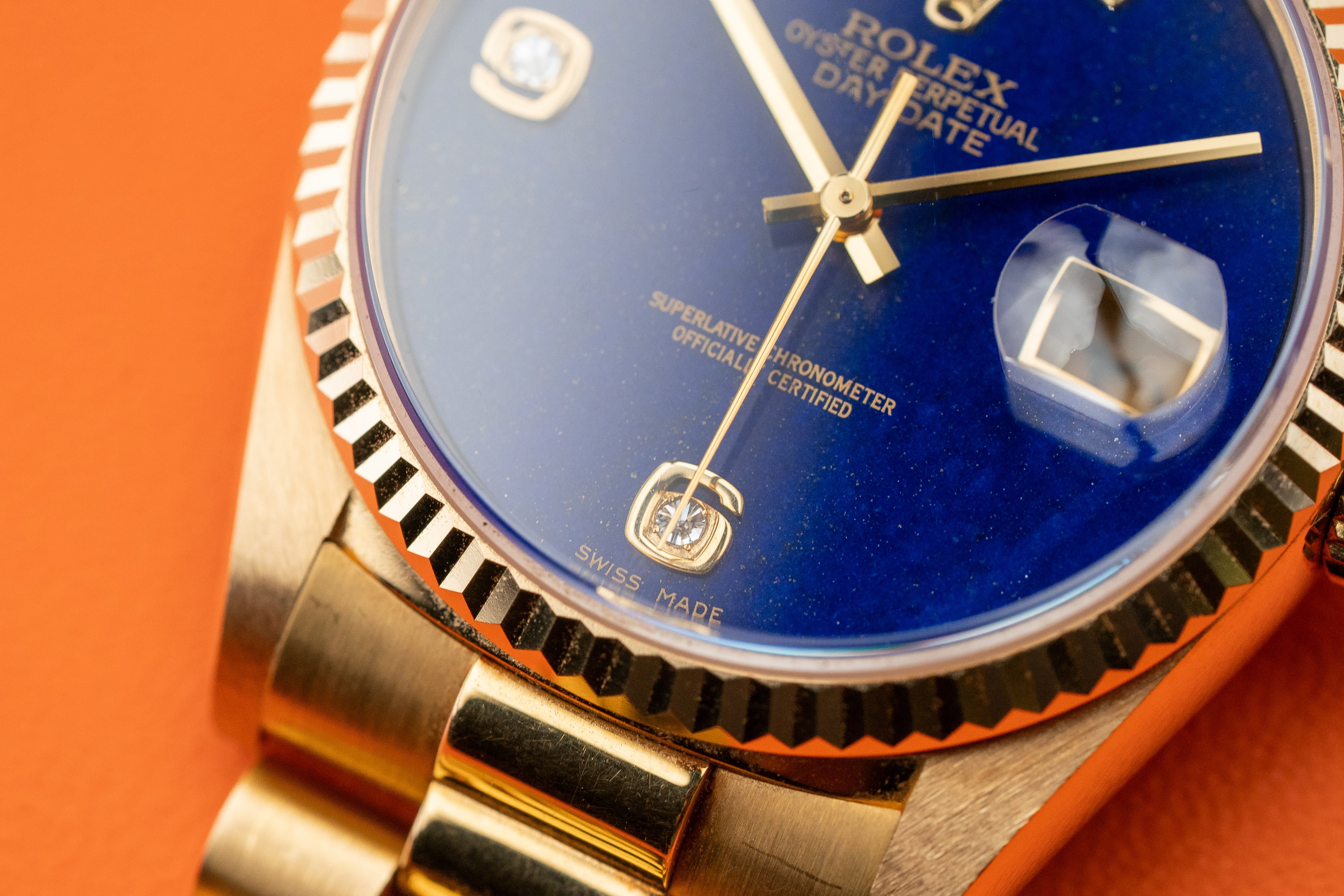 Rolex Day-Date 36mm Lapis Lazuli Stone Dial 18238 1995 collector’s complete set