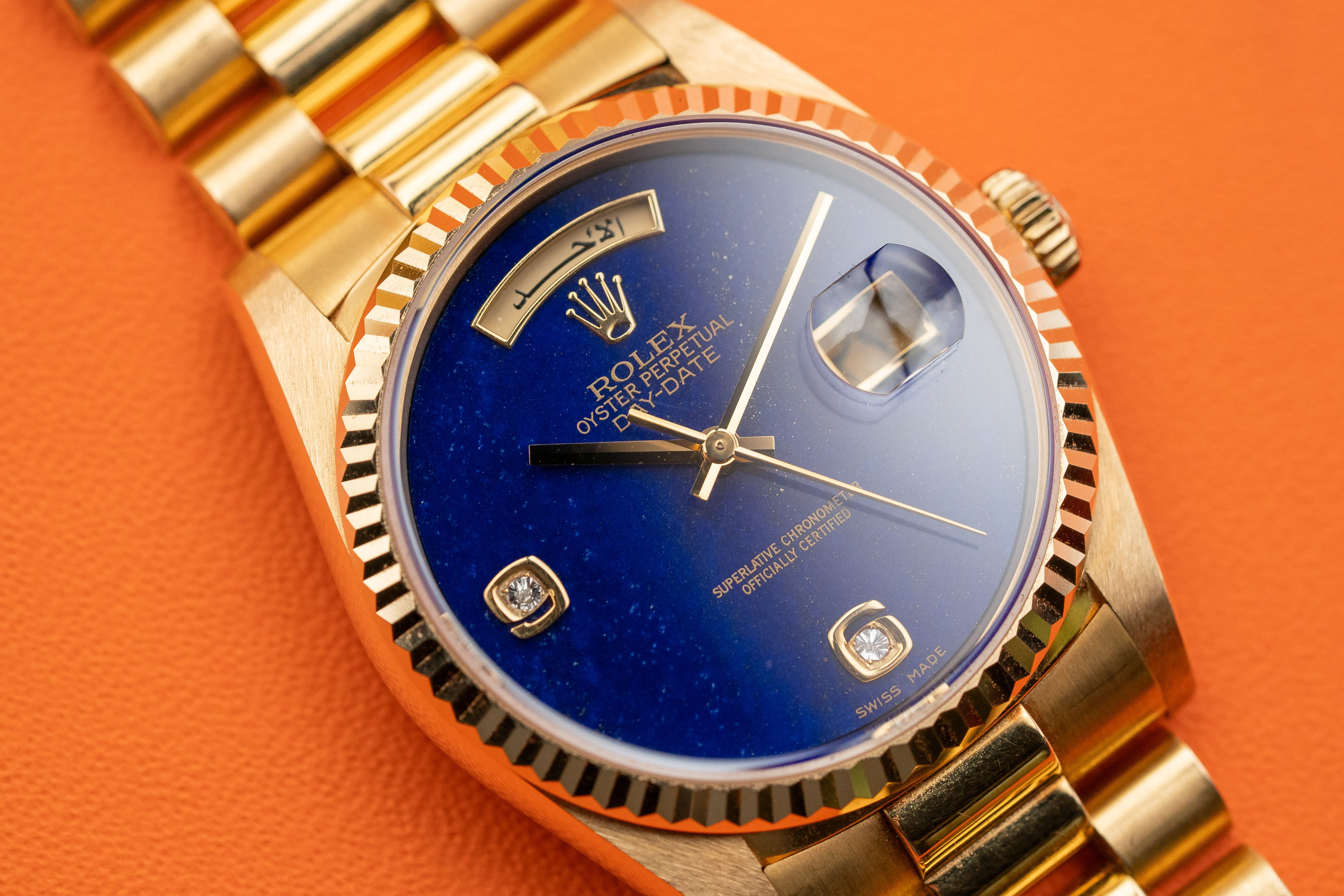 Rolex Day-Date 36mm Lapis Lazuli Stone Dial 18238 1995 collector’s complete set