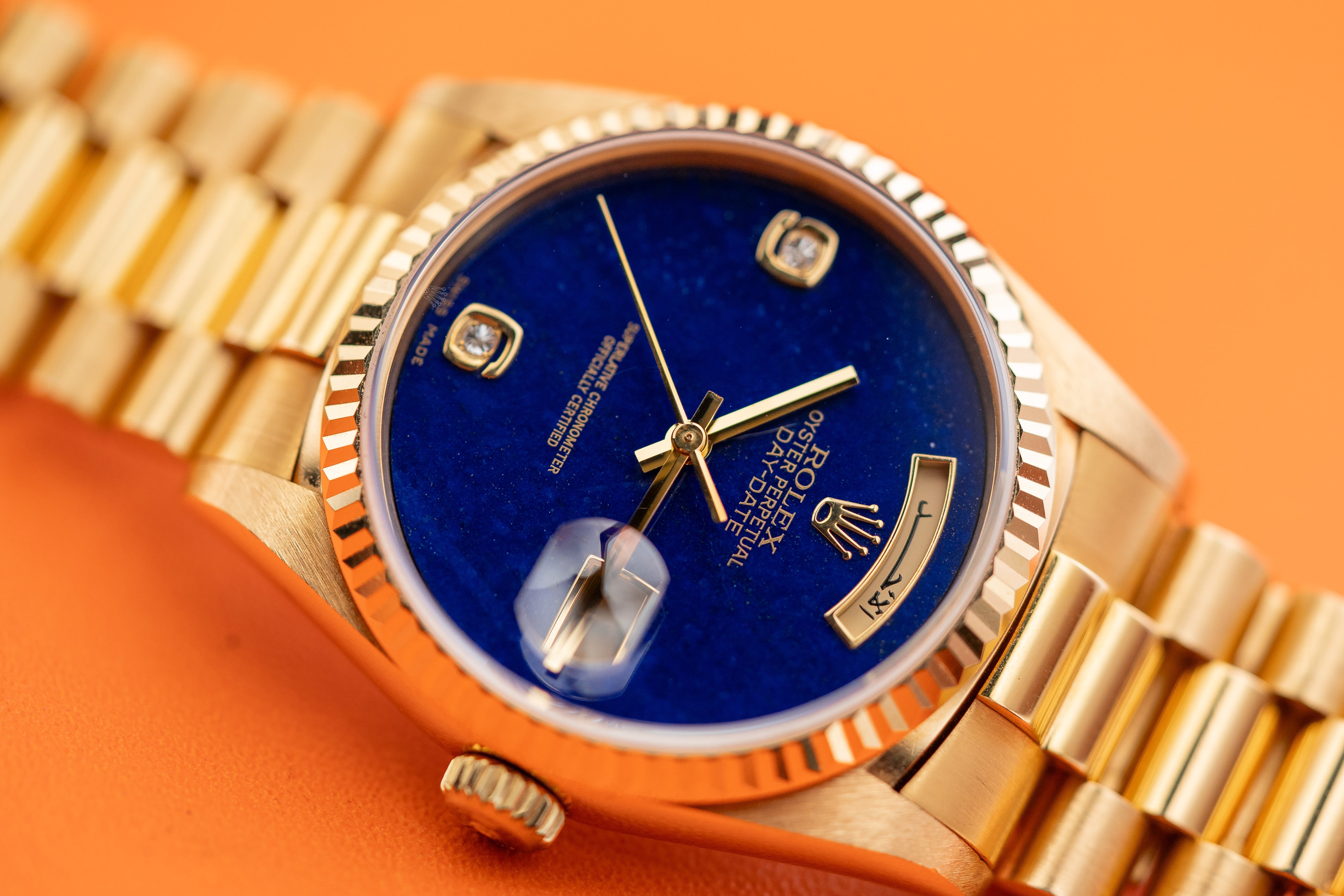 Rolex Day-Date 36mm Lapis Lazuli Stone Dial 18238 1995 collector’s complete set