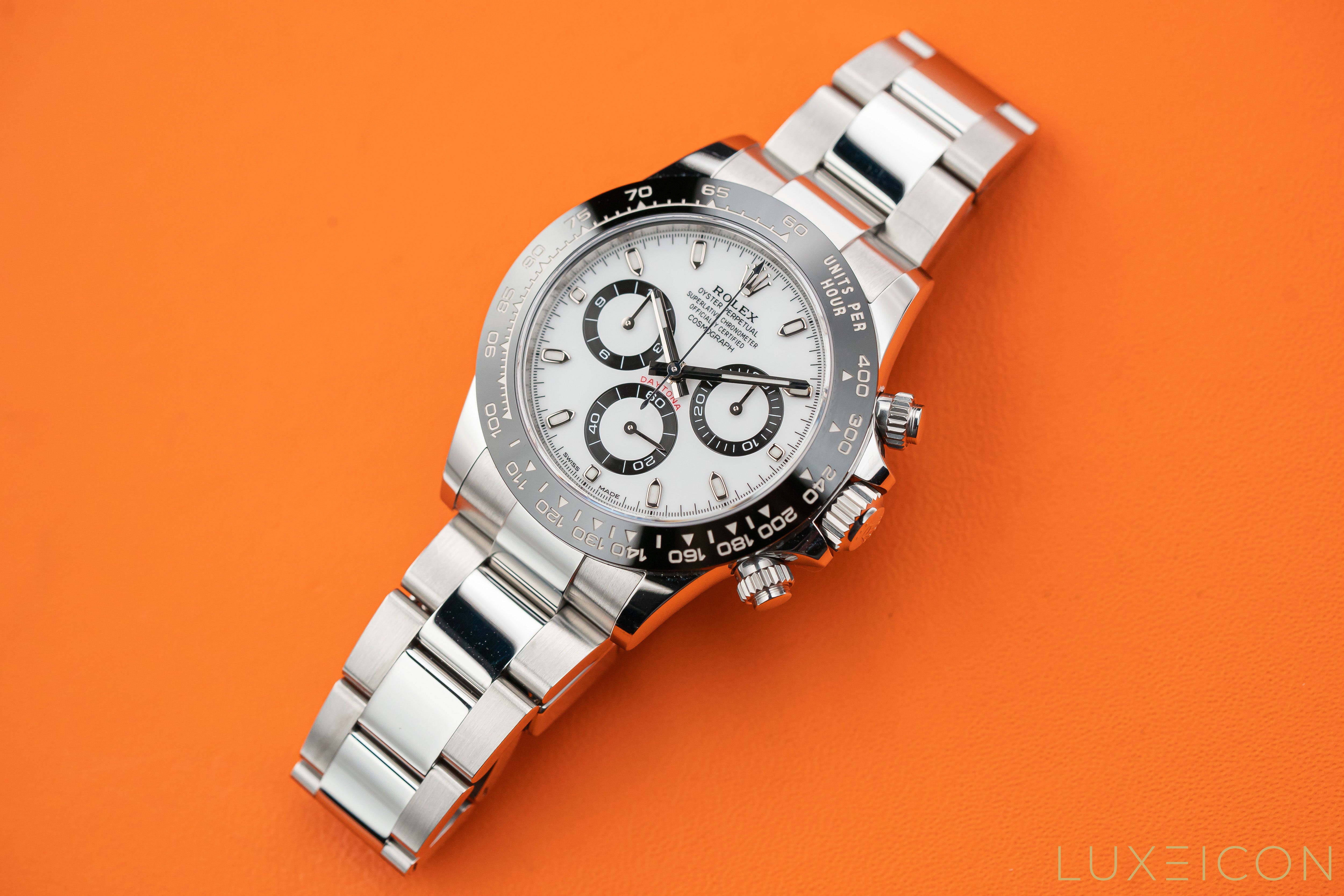 Rolex Cosmograph Daytona Stainless Steel Ceramic Bezel Panda White Dial 116500