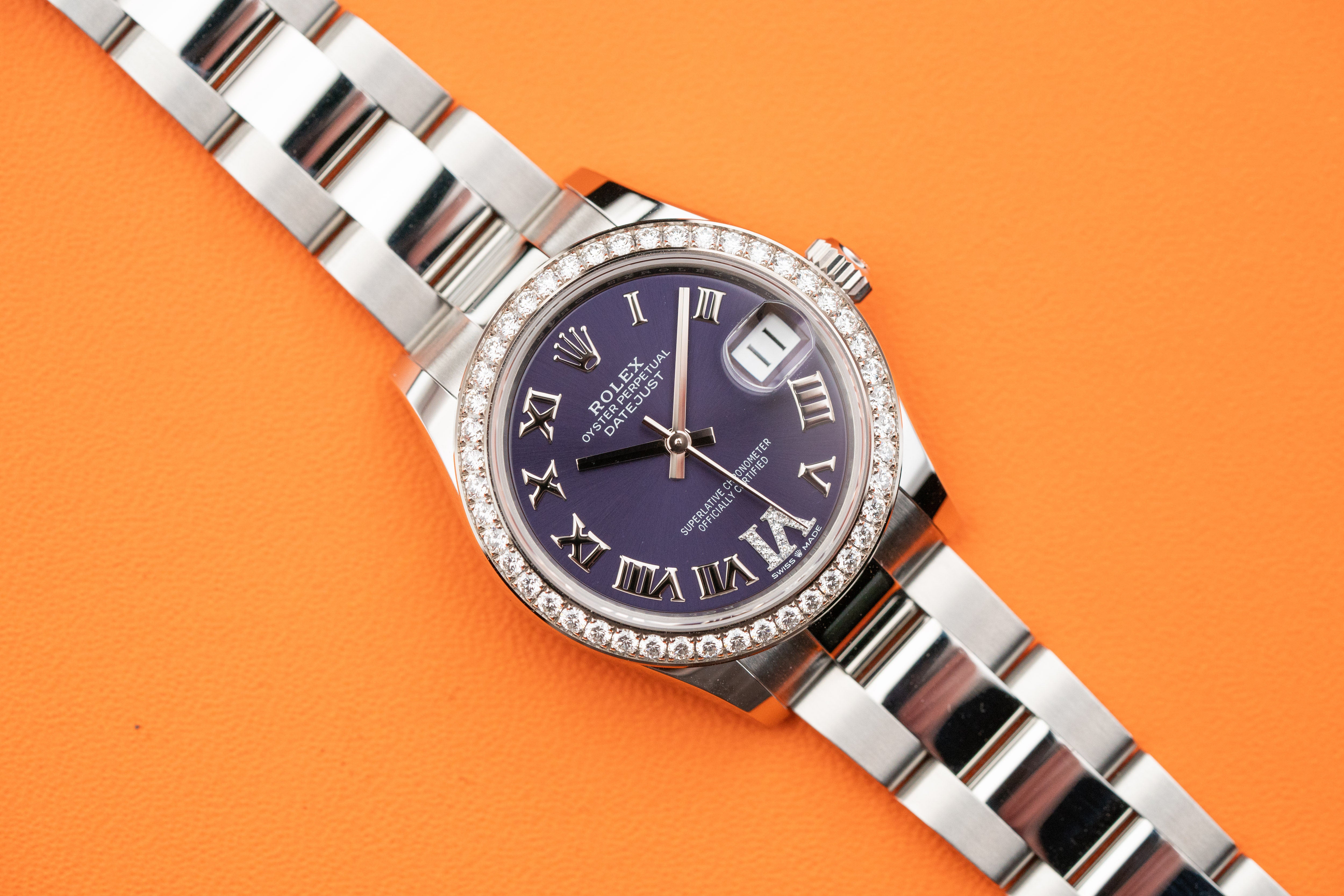 Rolex Datejust 31mm 278384RBR VIIX Purple Roman Dial Diamond Bezel Oyster 2021