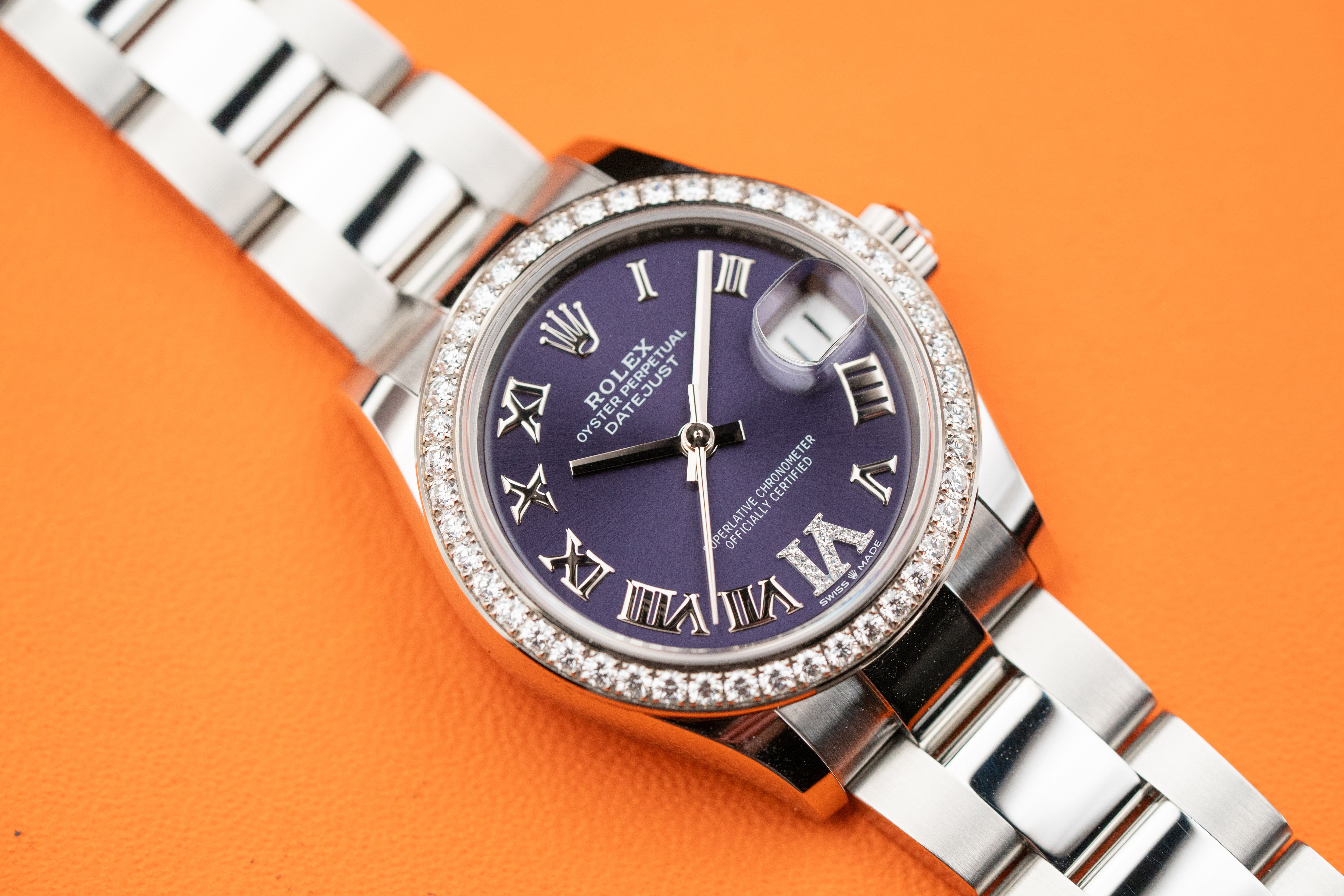 Rolex Datejust 31mm 278384RBR VIIX Purple Roman Dial Diamond Bezel Oyster 2021