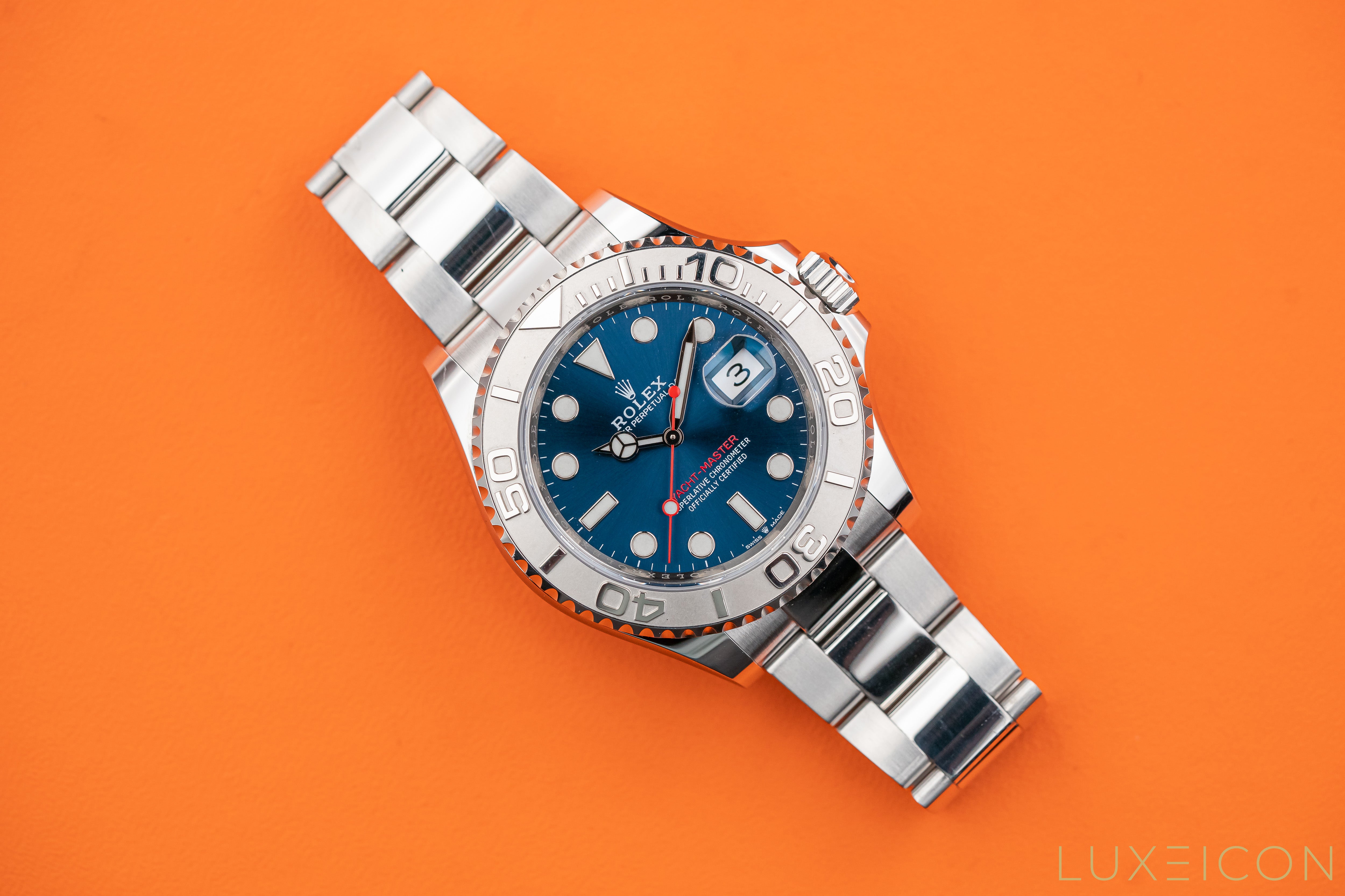 Rolex Yacht-Master 40mm Blue Dial Stainless Steel Platinum Bezel Oyster Bracelet 126622