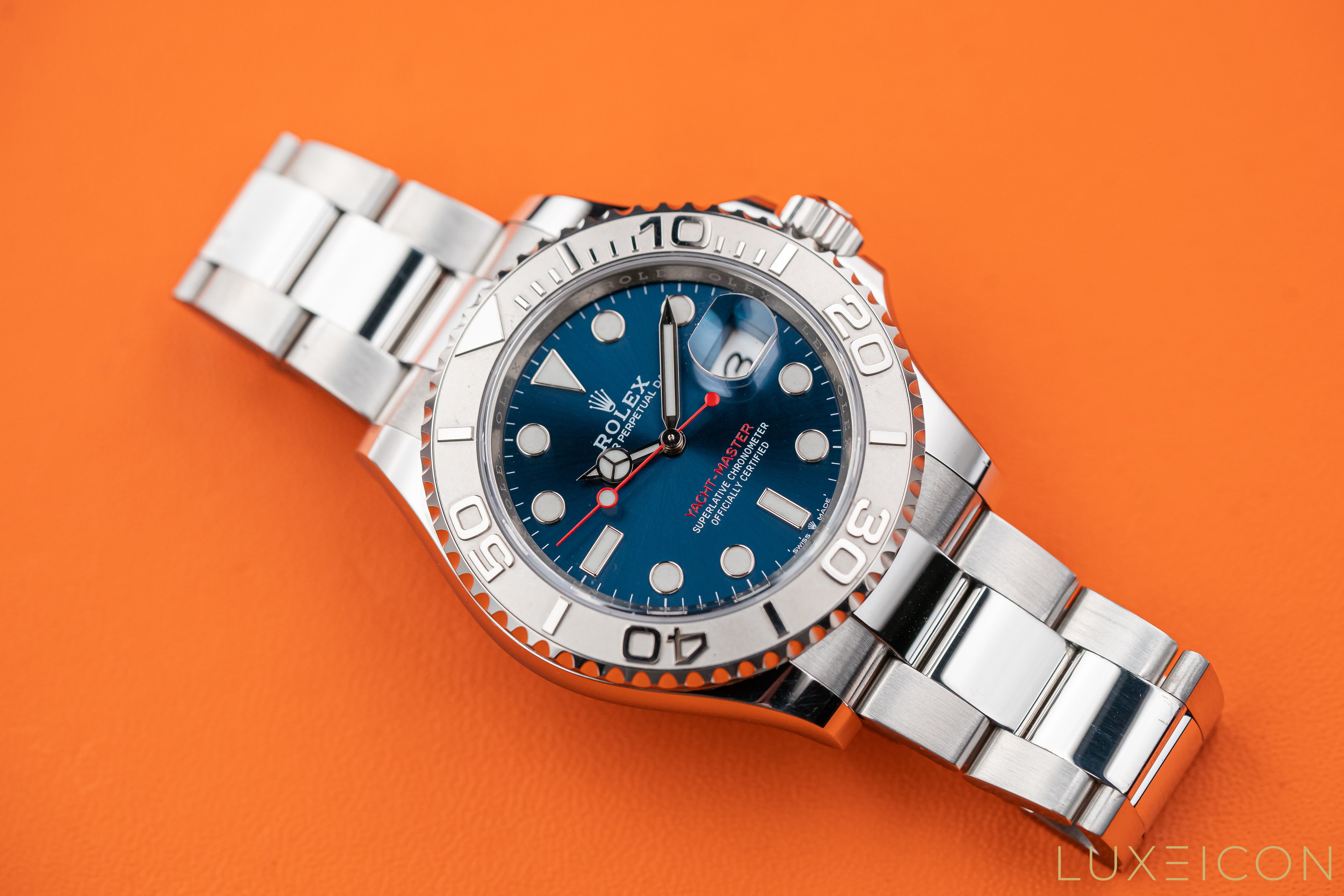 Rolex Yacht-Master 40mm Blue Dial Stainless Steel Platinum Bezel Oyster Bracelet 126622