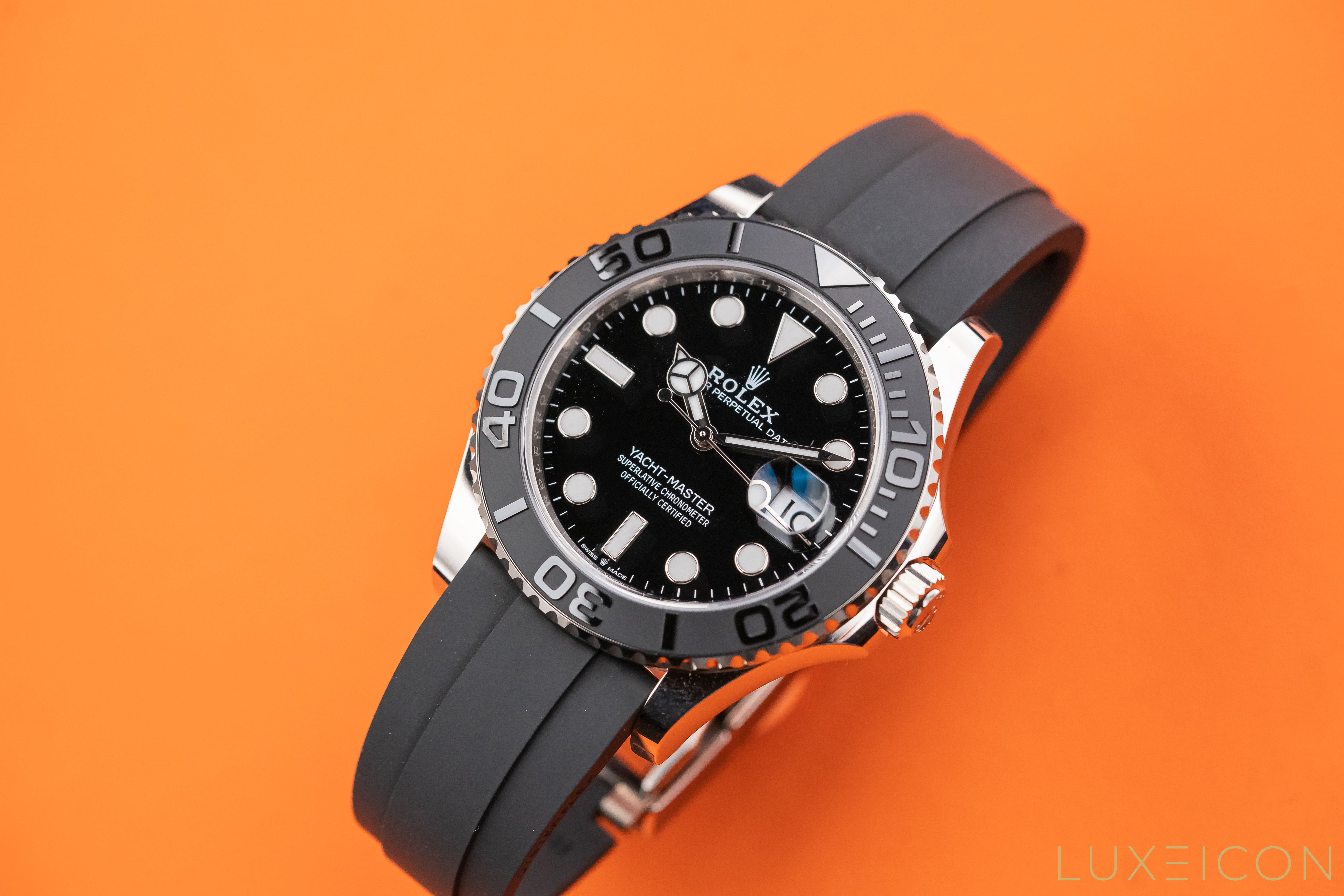 Rolex Yacht-Master Black Dial 226659 42mm White Gold Oysterflex