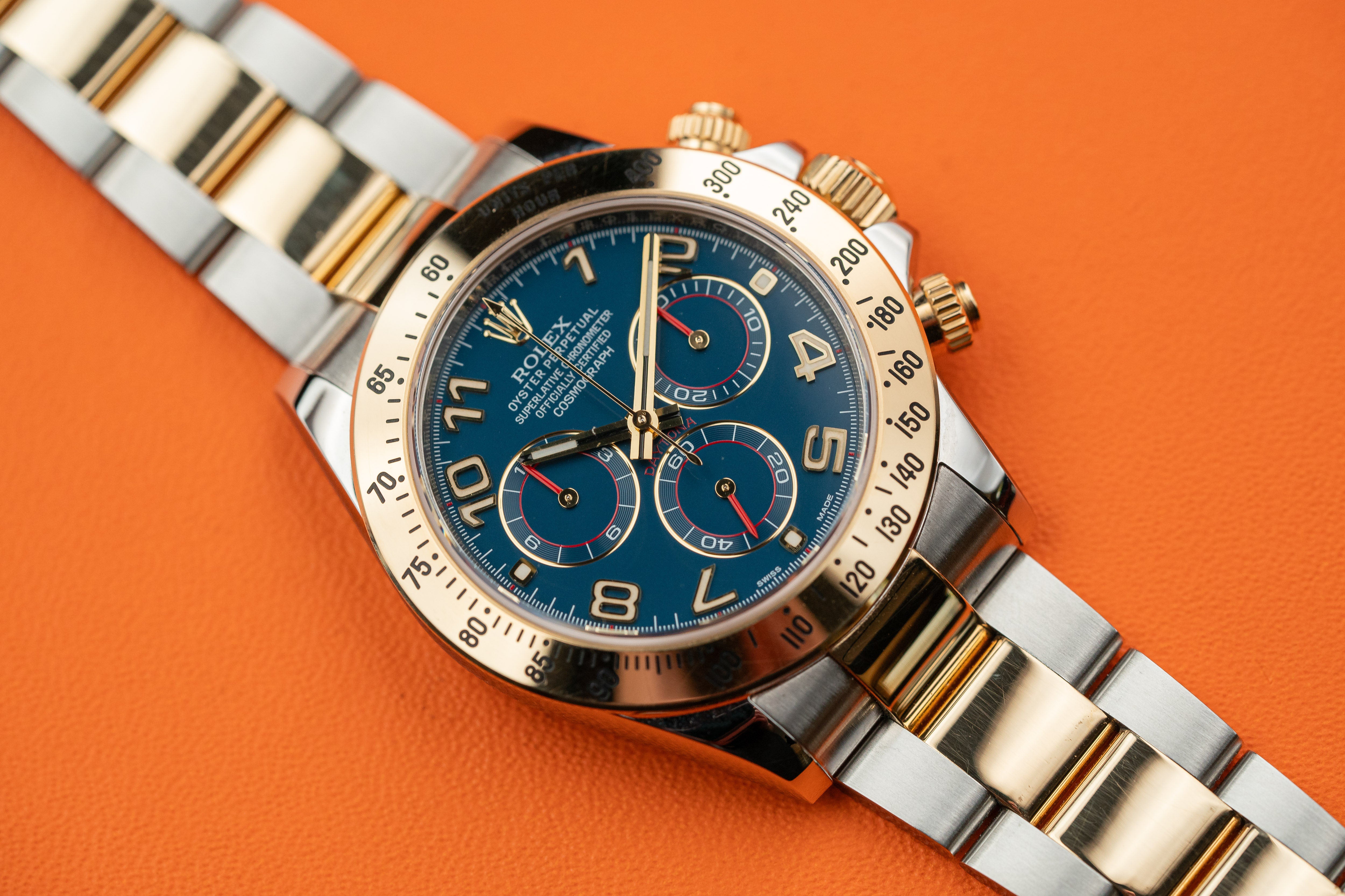 Rolex Cosmograph Daytona 116523 Blue Racing dial With New Rolex Service Card