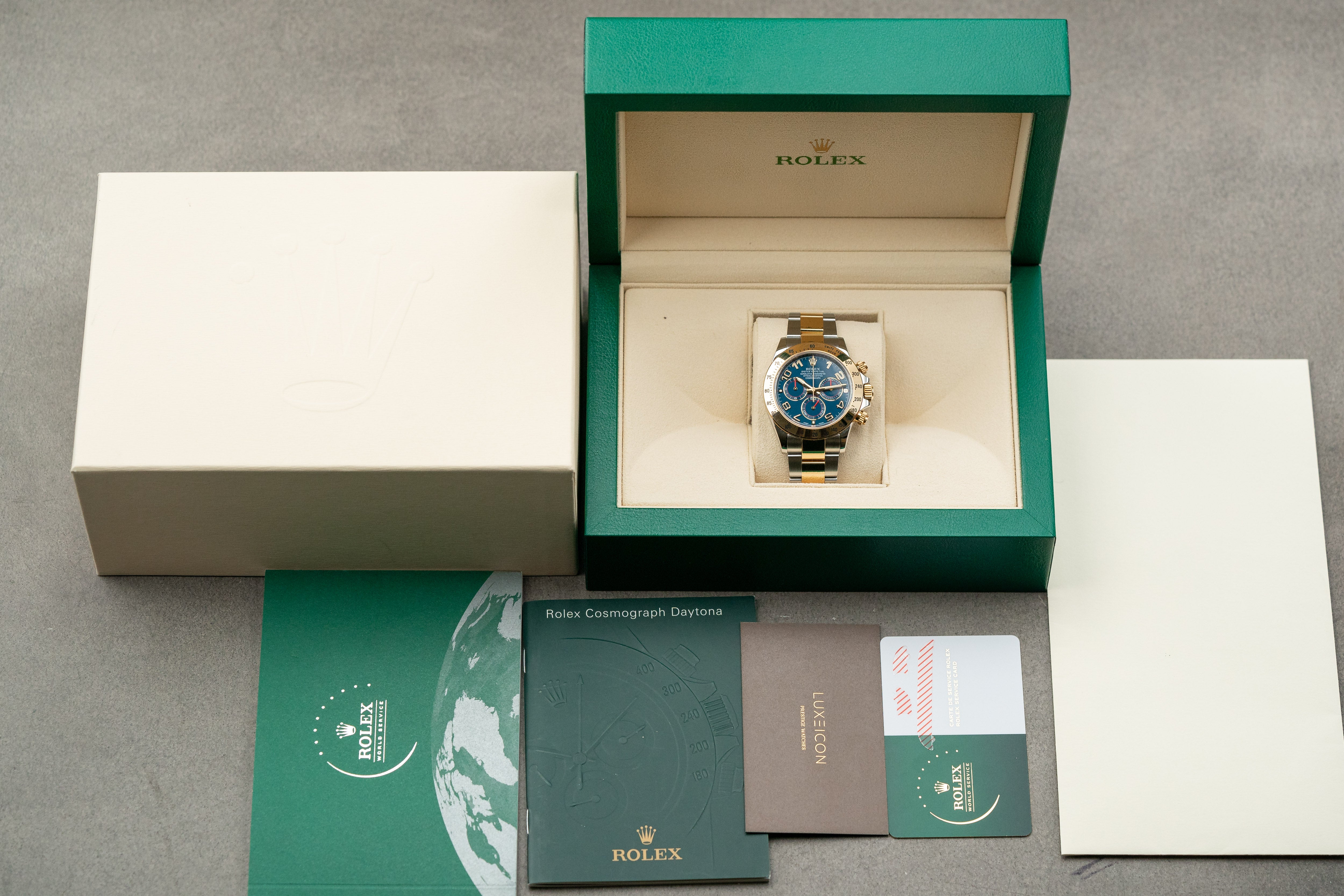 Rolex Cosmograph Daytona 116523 Blue Racing dial With New Rolex Service Card