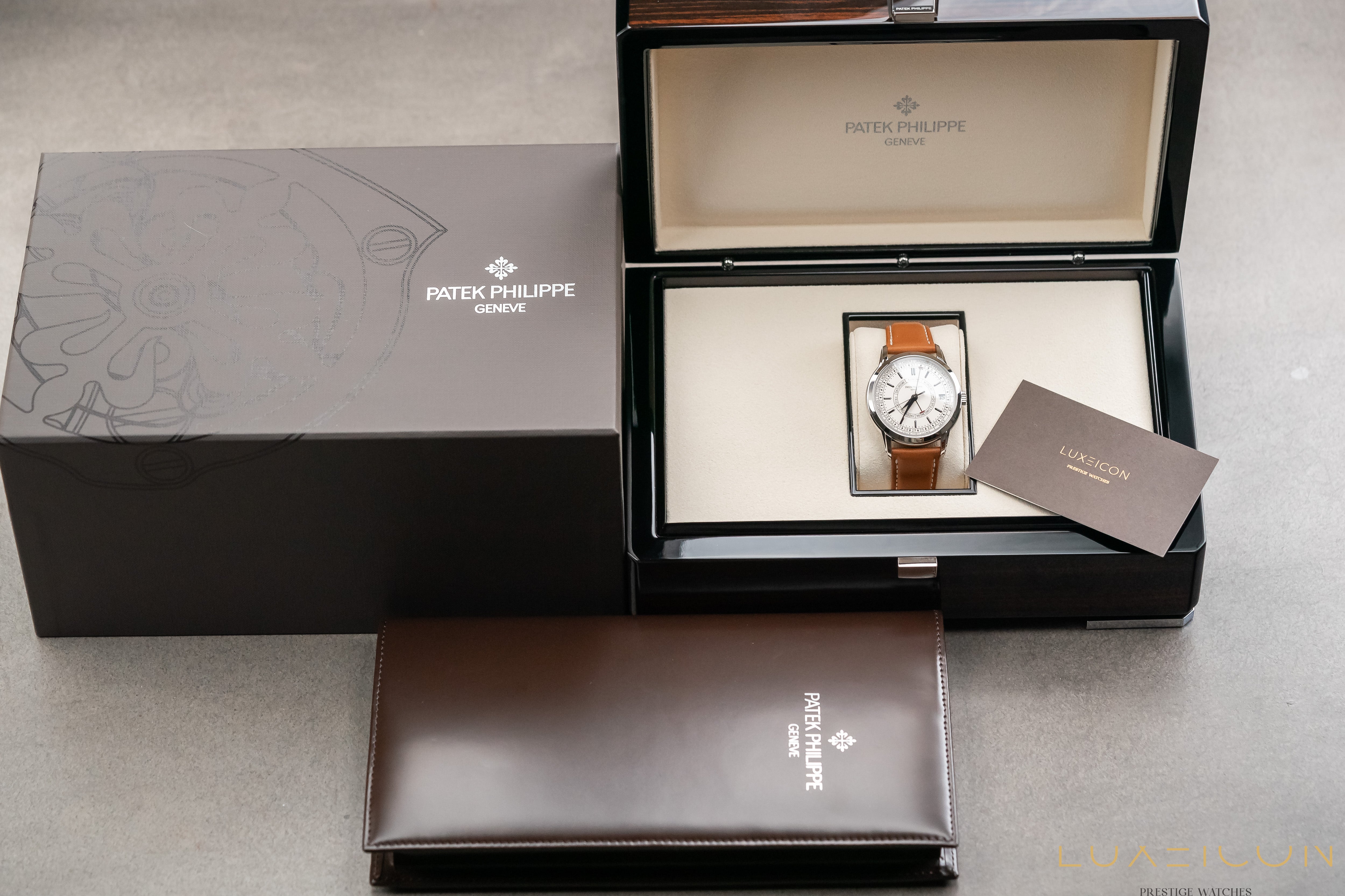 Patek Philippe Calatrava Weekly Calendar 40mm Steel Silver Opaline Dial Leather Strap 5212A-001