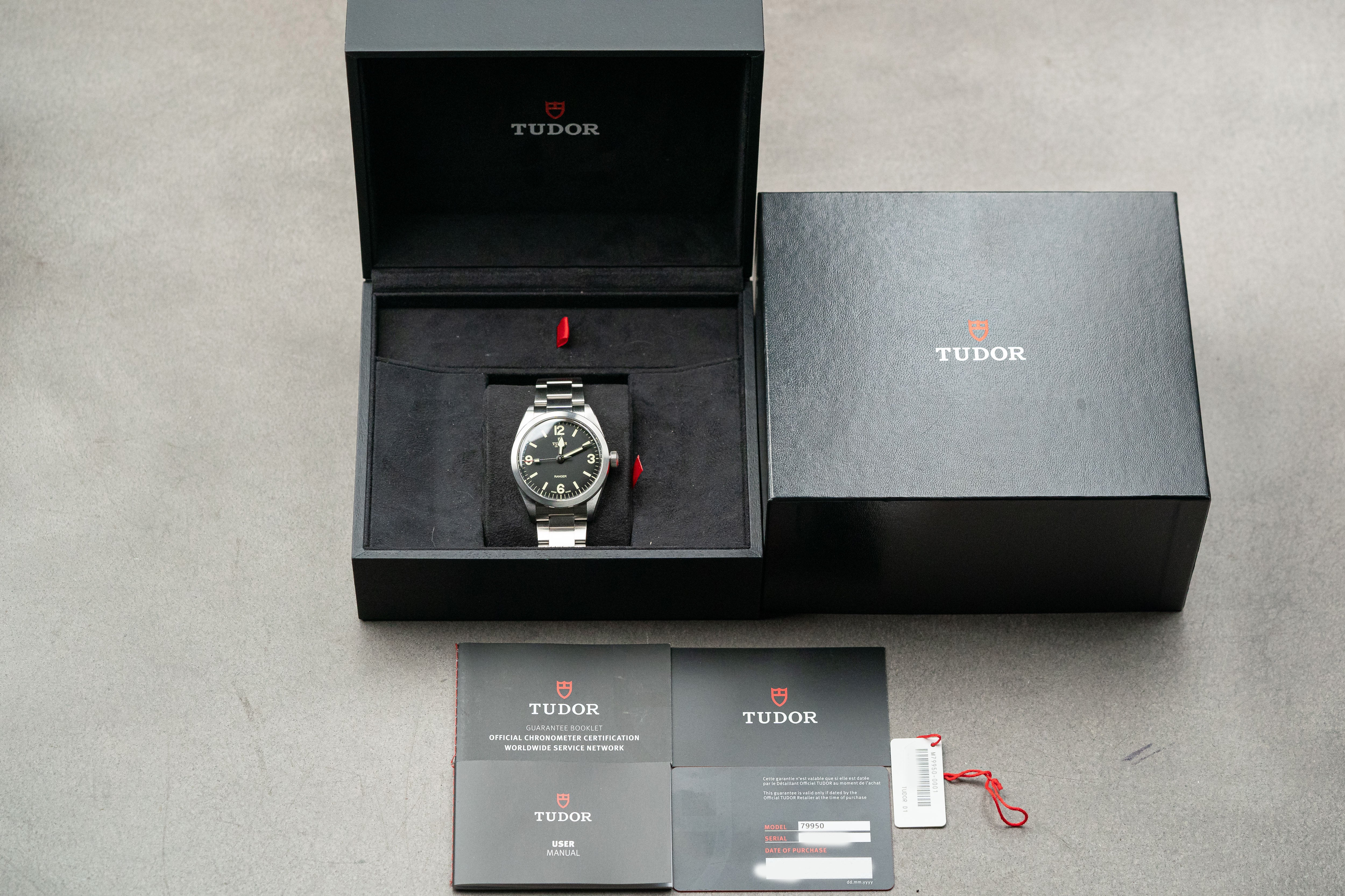 Tudor Ranger black dial Luminova stainless steel 79950