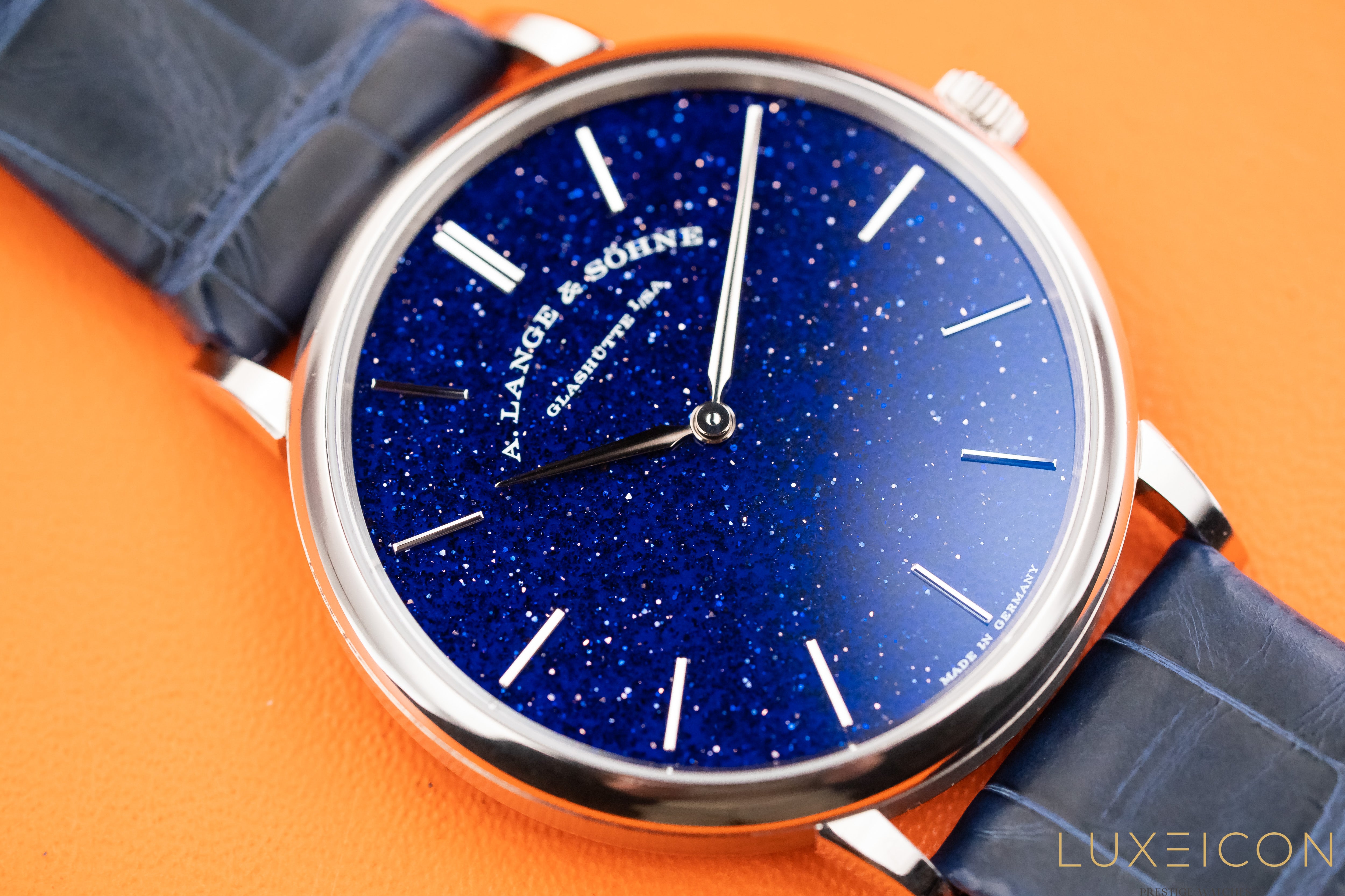 A. Lange & Söhne Saxonia Thin White Gold Copper-Blue Watch 205.086