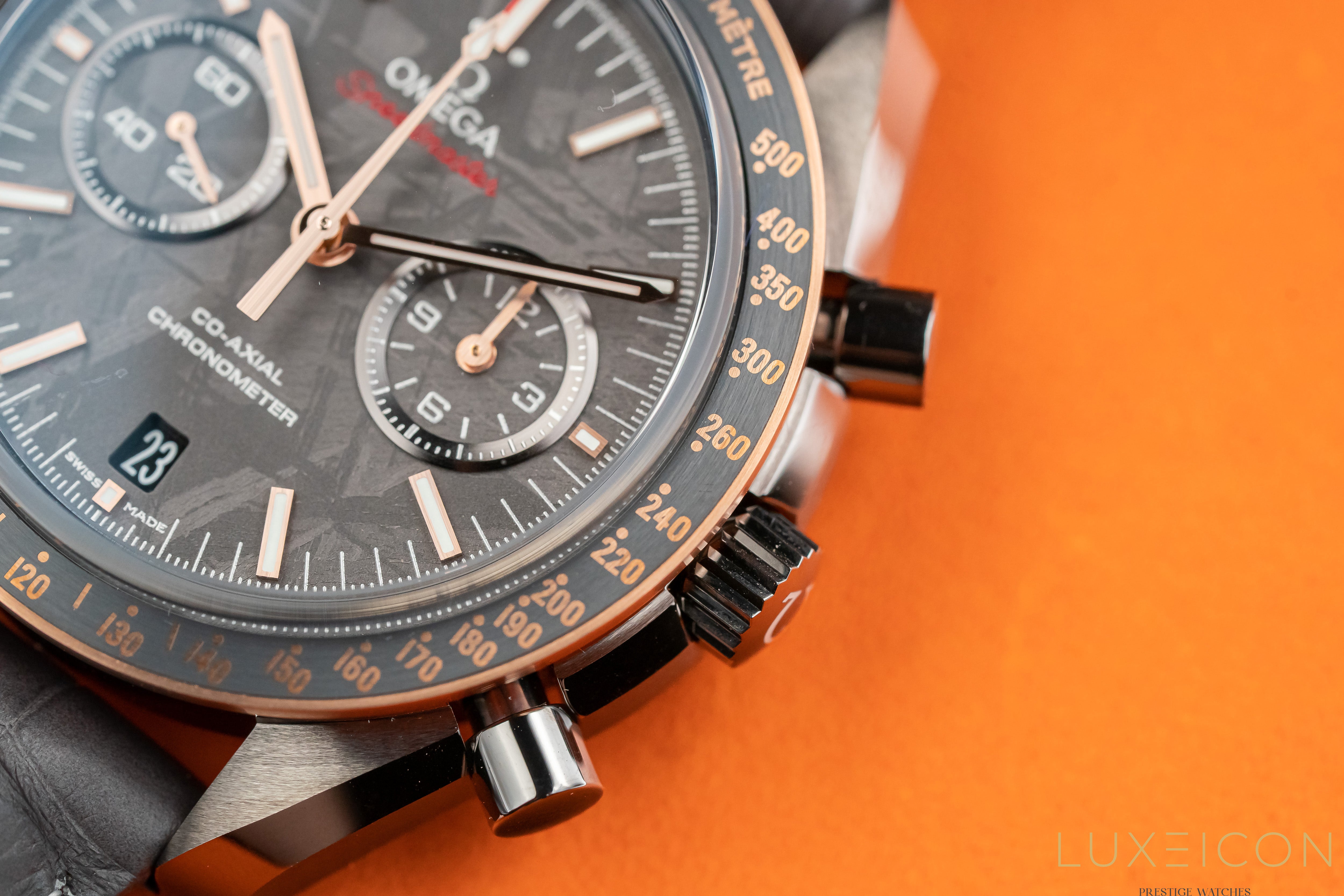 Omega Speedmaster Professional Moonwatch Co-Axial “Meteorite” 18K Sedna Gold & Ceramic 2021