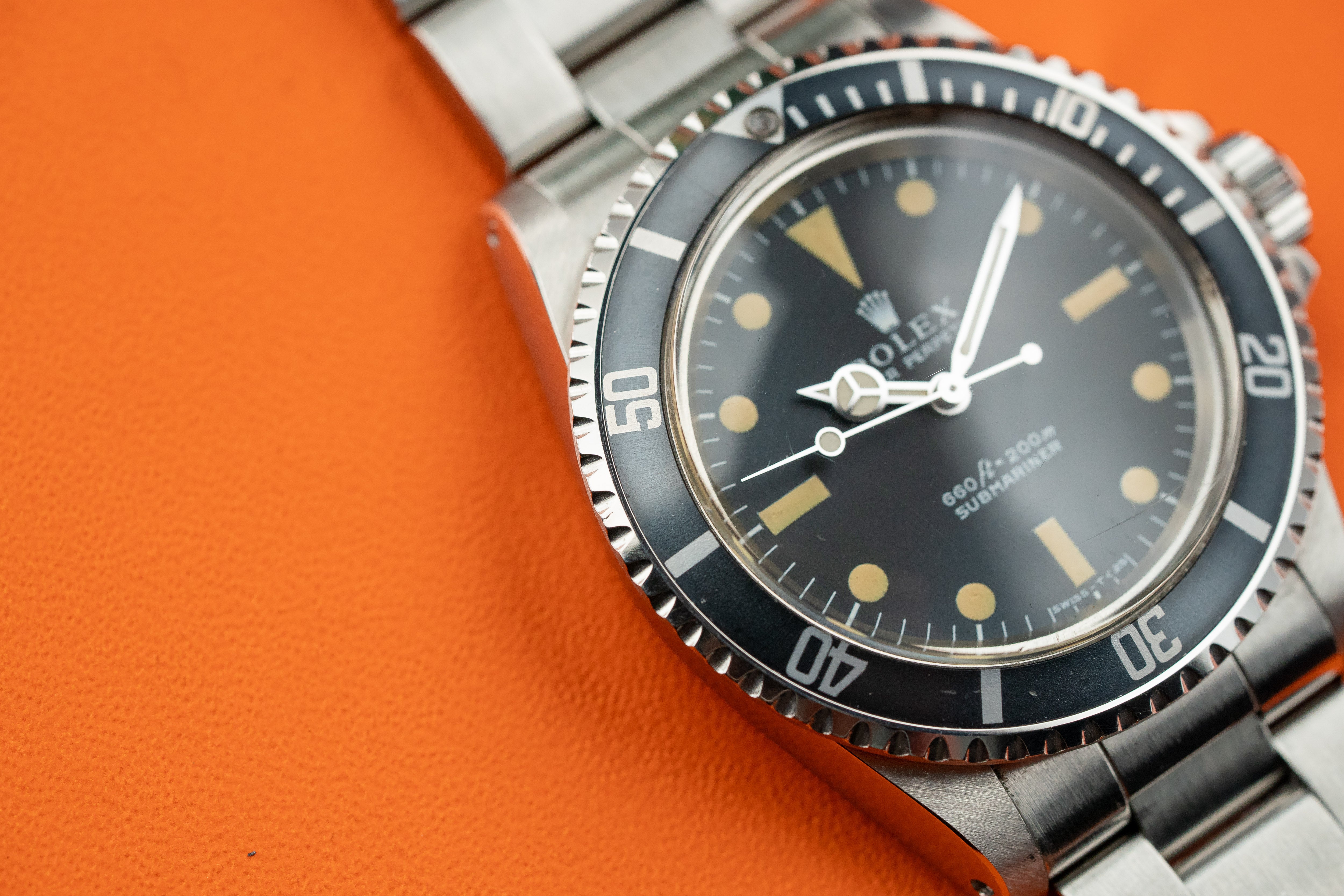 Rolex Submariner No Date 5513 Original Matte Patina Dial Fading Bezel Full Set 1971