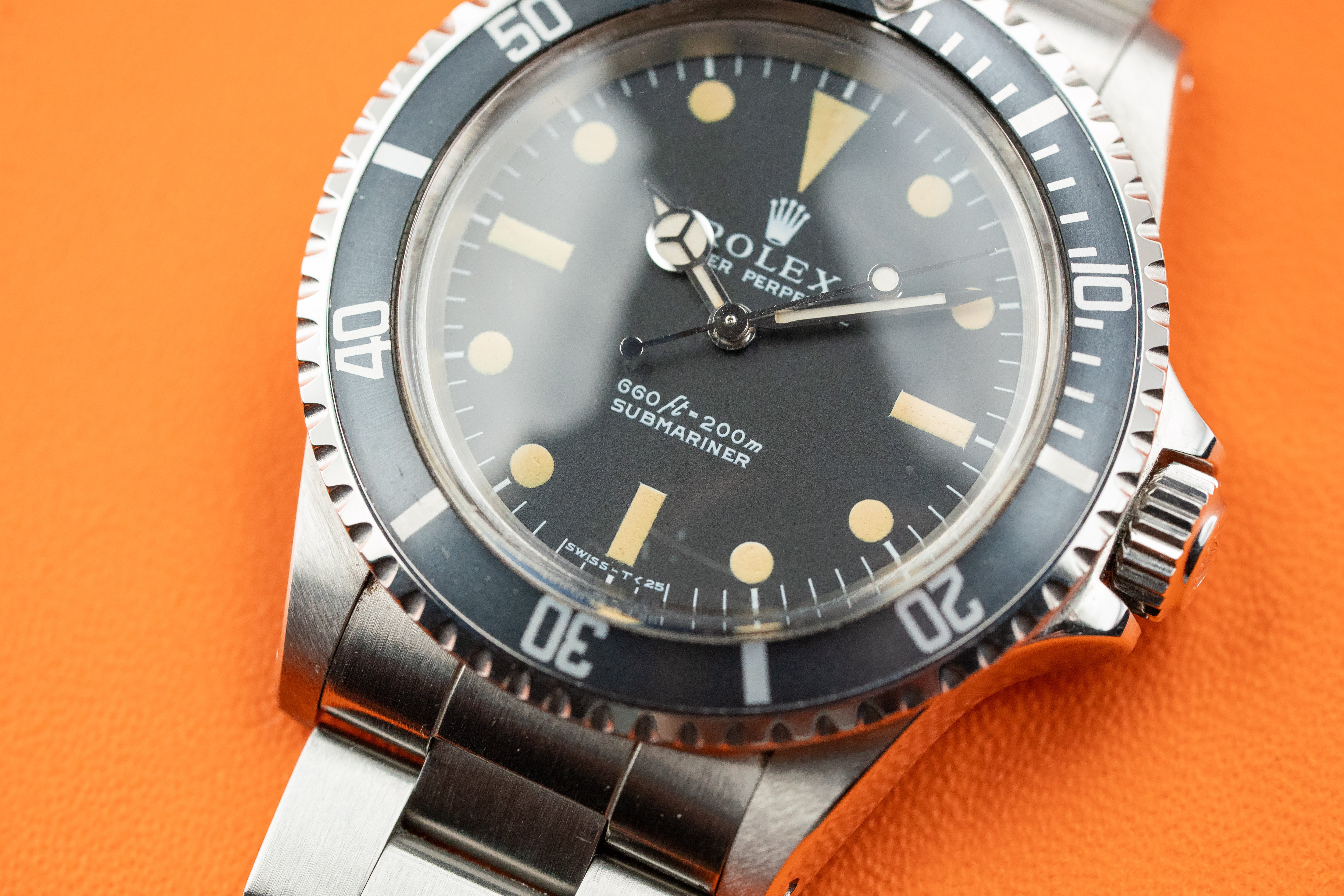 Rolex Submariner No Date 5513 Original Matte Patina Dial Fading Bezel Full Set 1971