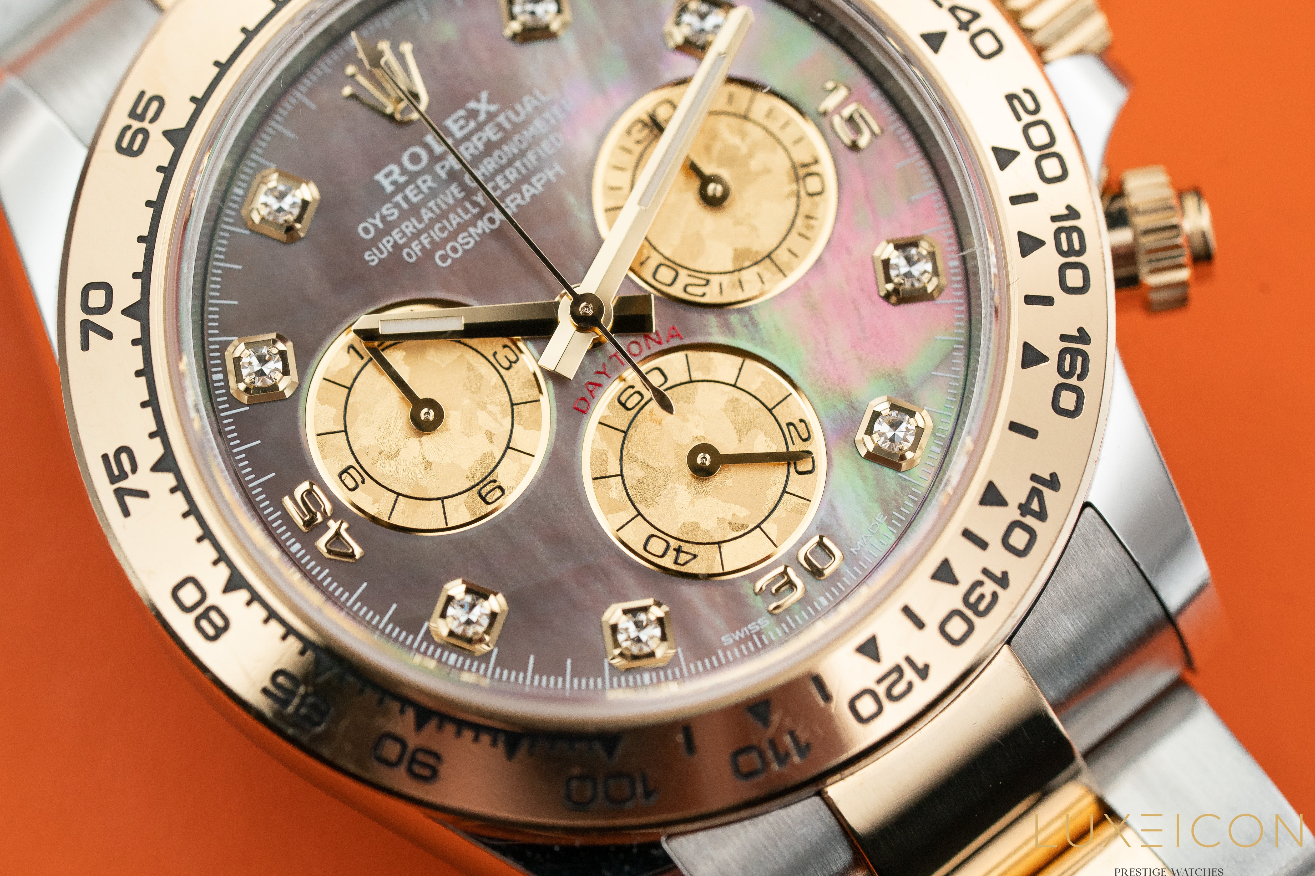 Rolex Daytona 116503 Black Mother of Pearl (MOP) Diamond Tahitian Dial Two Tone Yellow Gold 2022