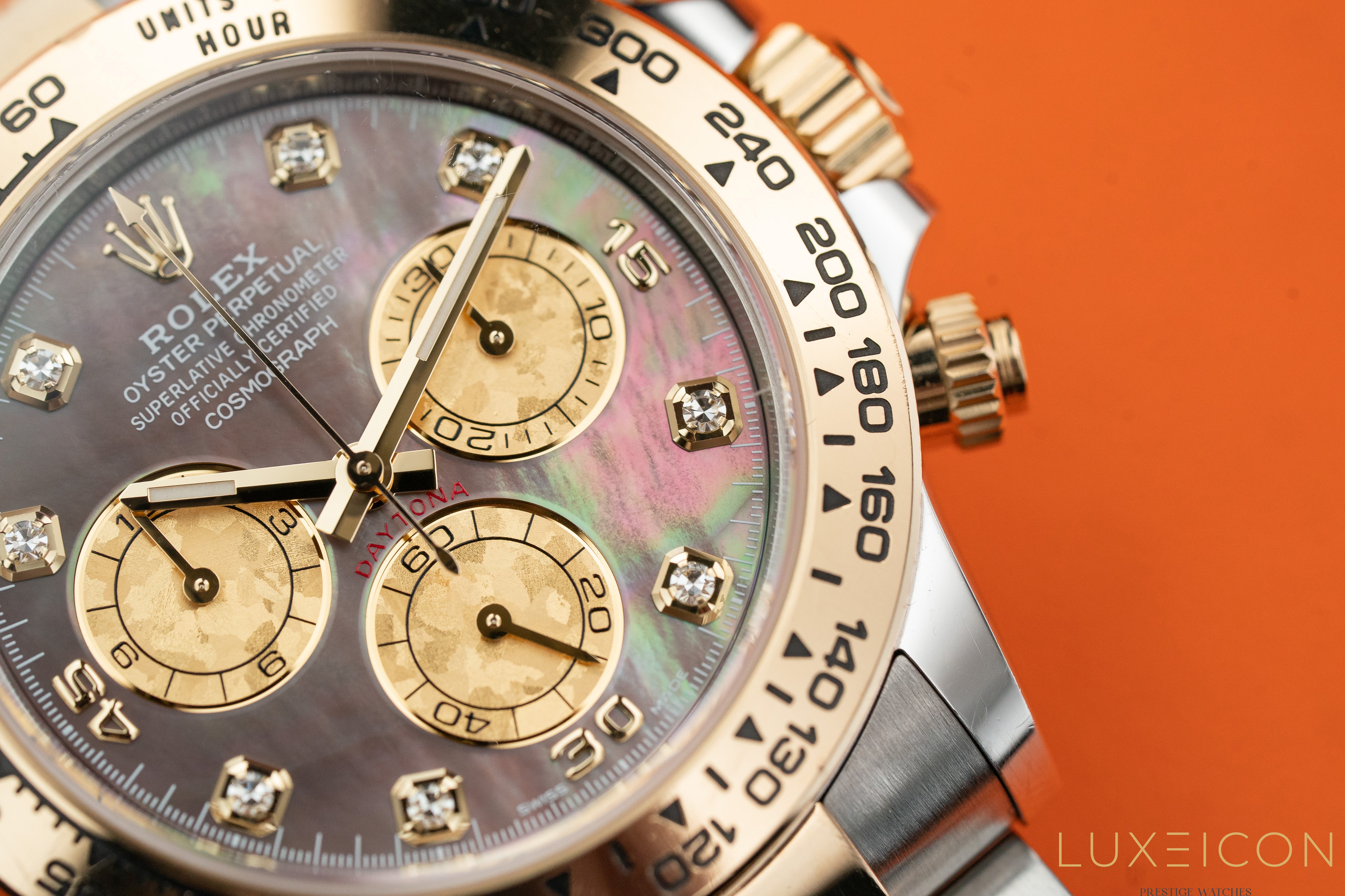 Rolex Daytona 116503 Black Mother of Pearl (MOP) Diamond Tahitian Dial Two Tone Yellow Gold 2022