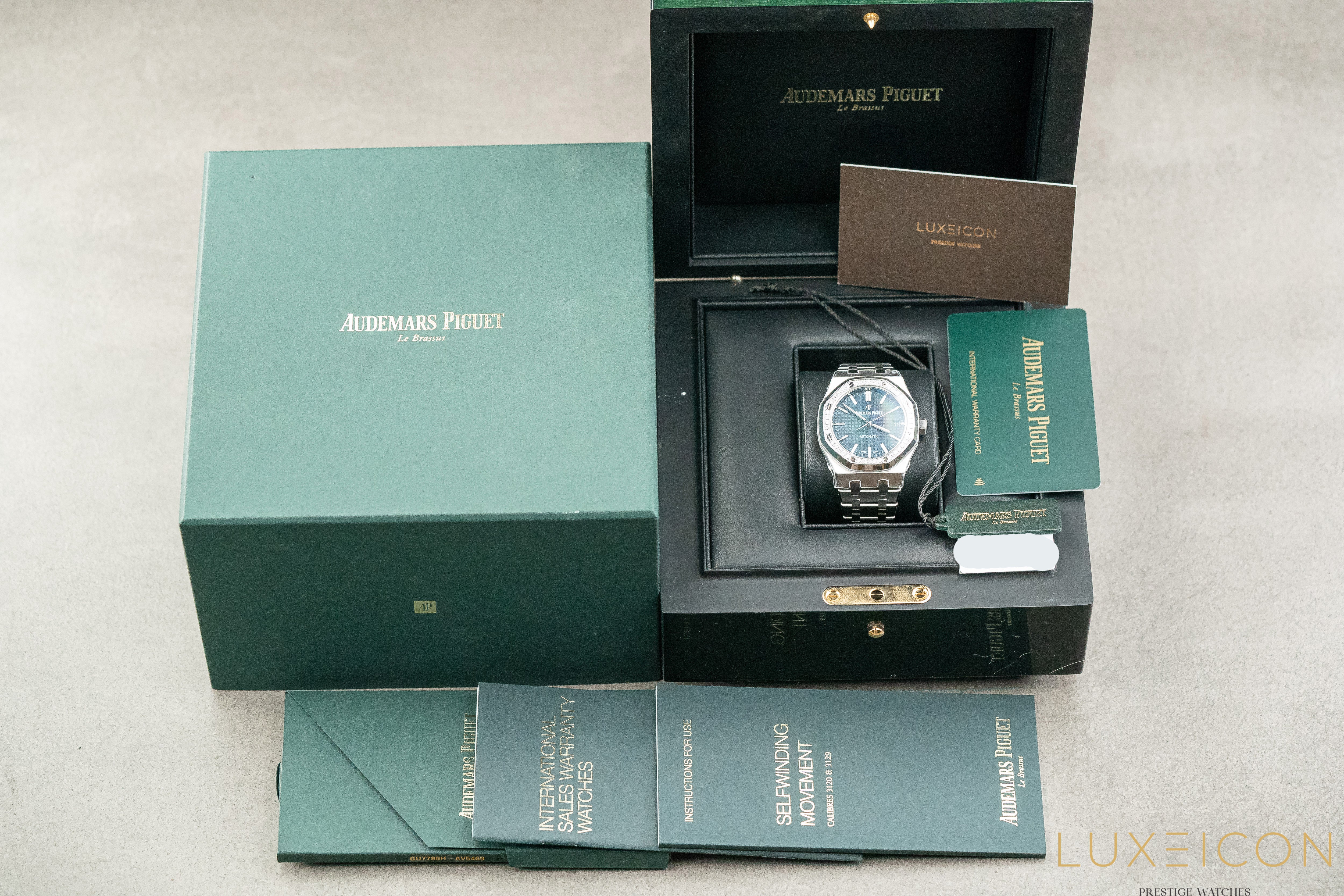 Audemars Piguet Royal Oak 37mm Steel Blue Dial Diamond Bezel 15451ST 2019