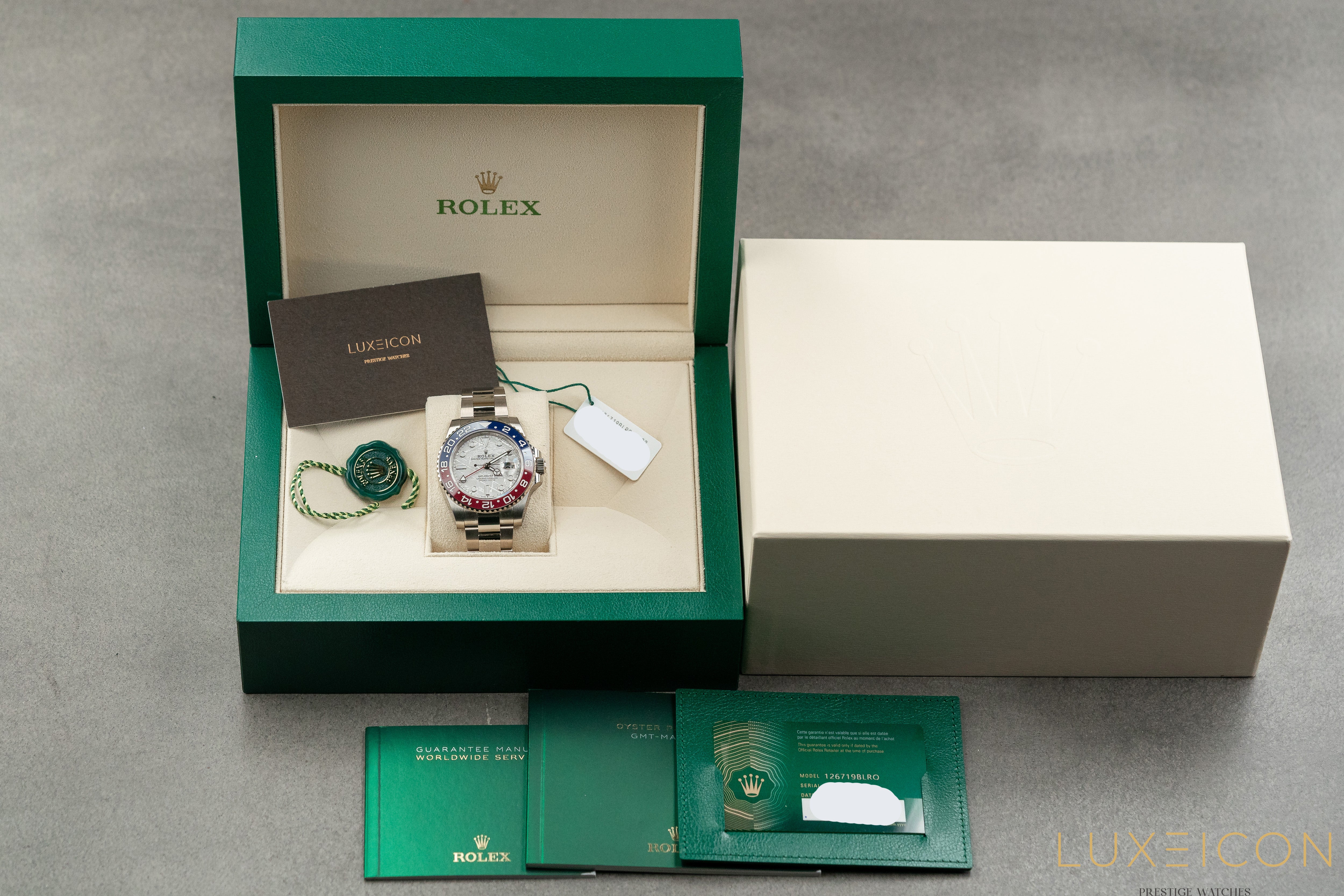 Rolex GMT-Master II White Gold Pepsi Meteorite Dial 126719BLRO