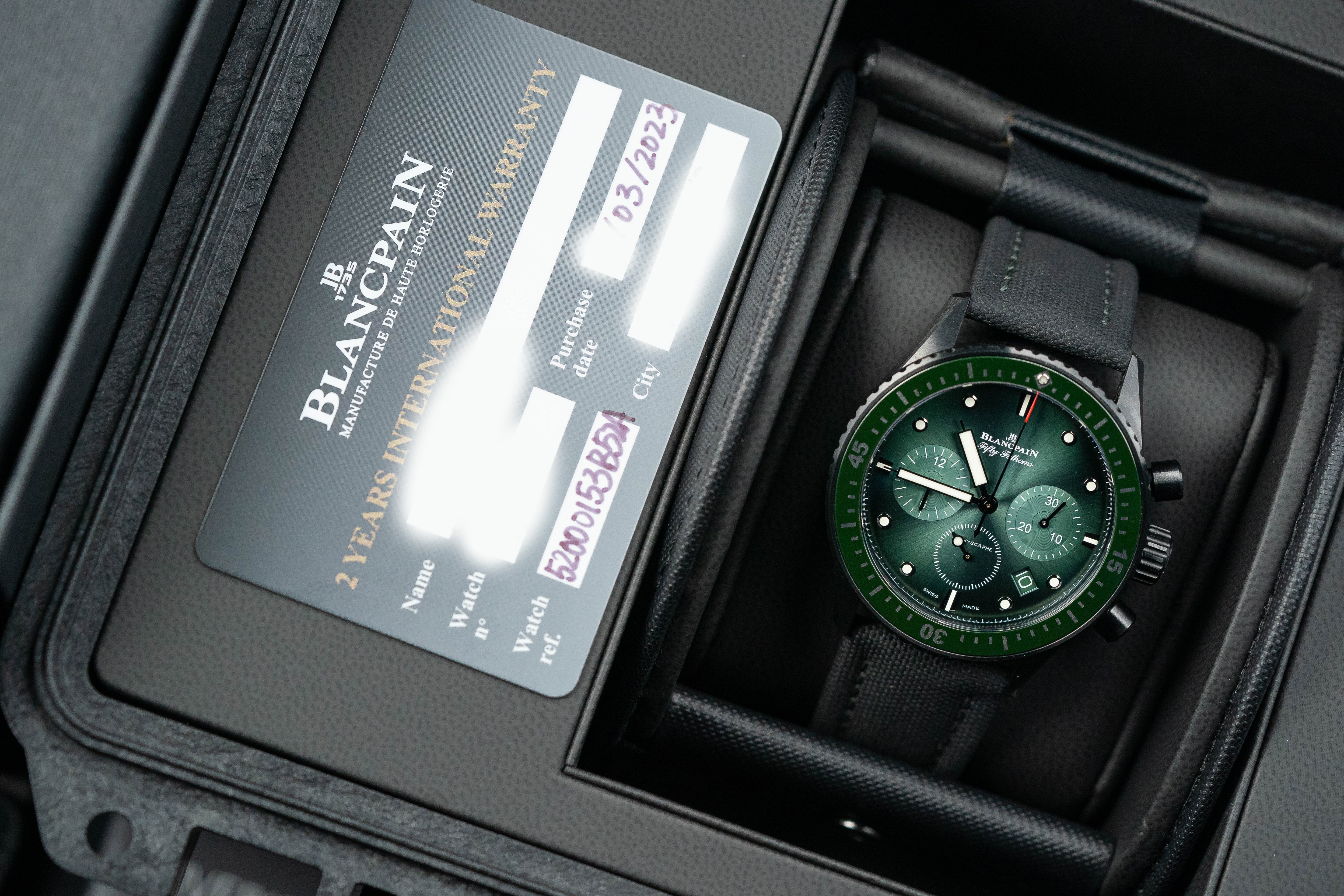 Blancpain Fifty Fathoms Bathyscaphe Ceramic 43.6mm Chronograph Flyback Green