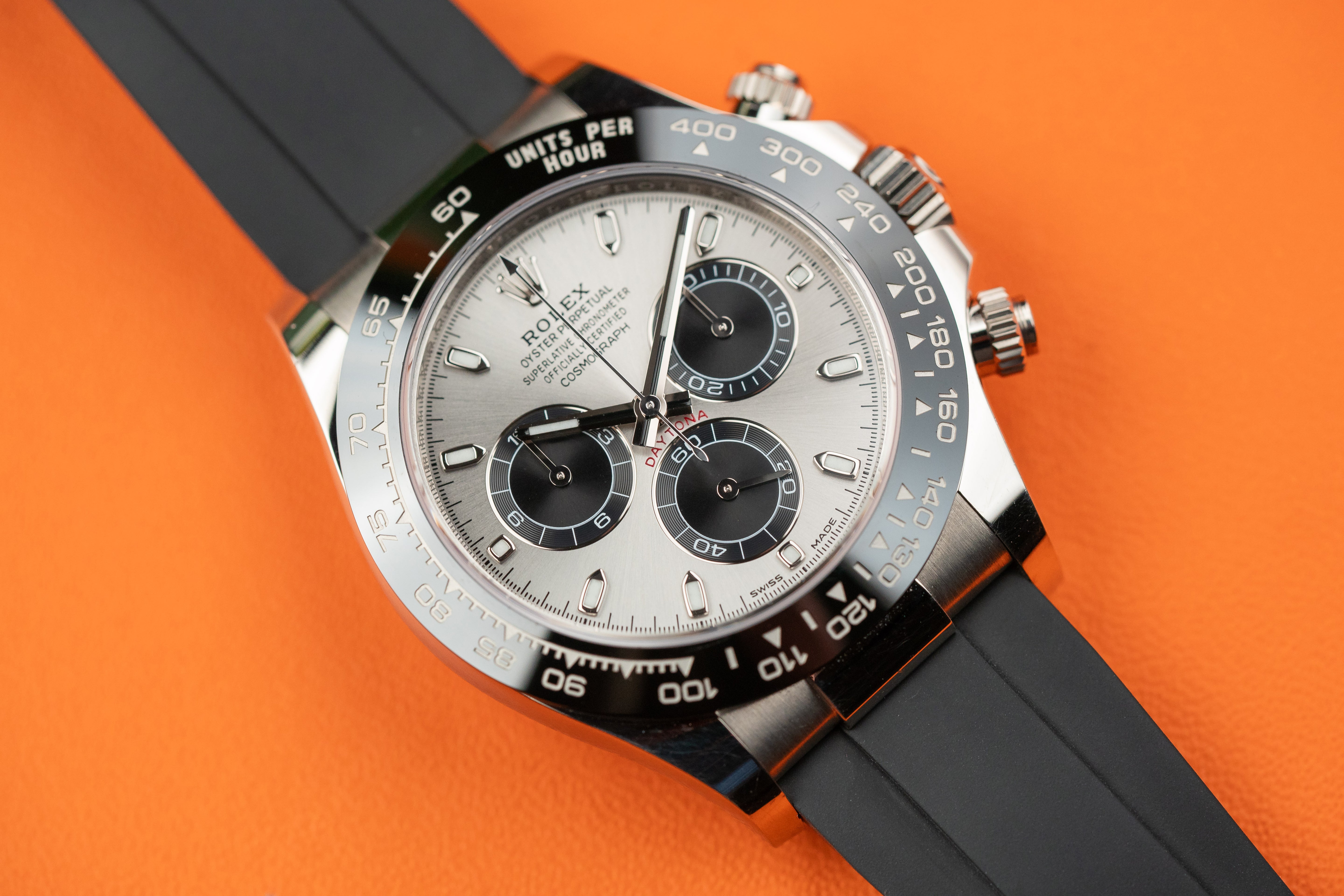 Rolex Cosmograph Daytona 116519LN Ghost White Gold Steel and Bright Black Dial 2021