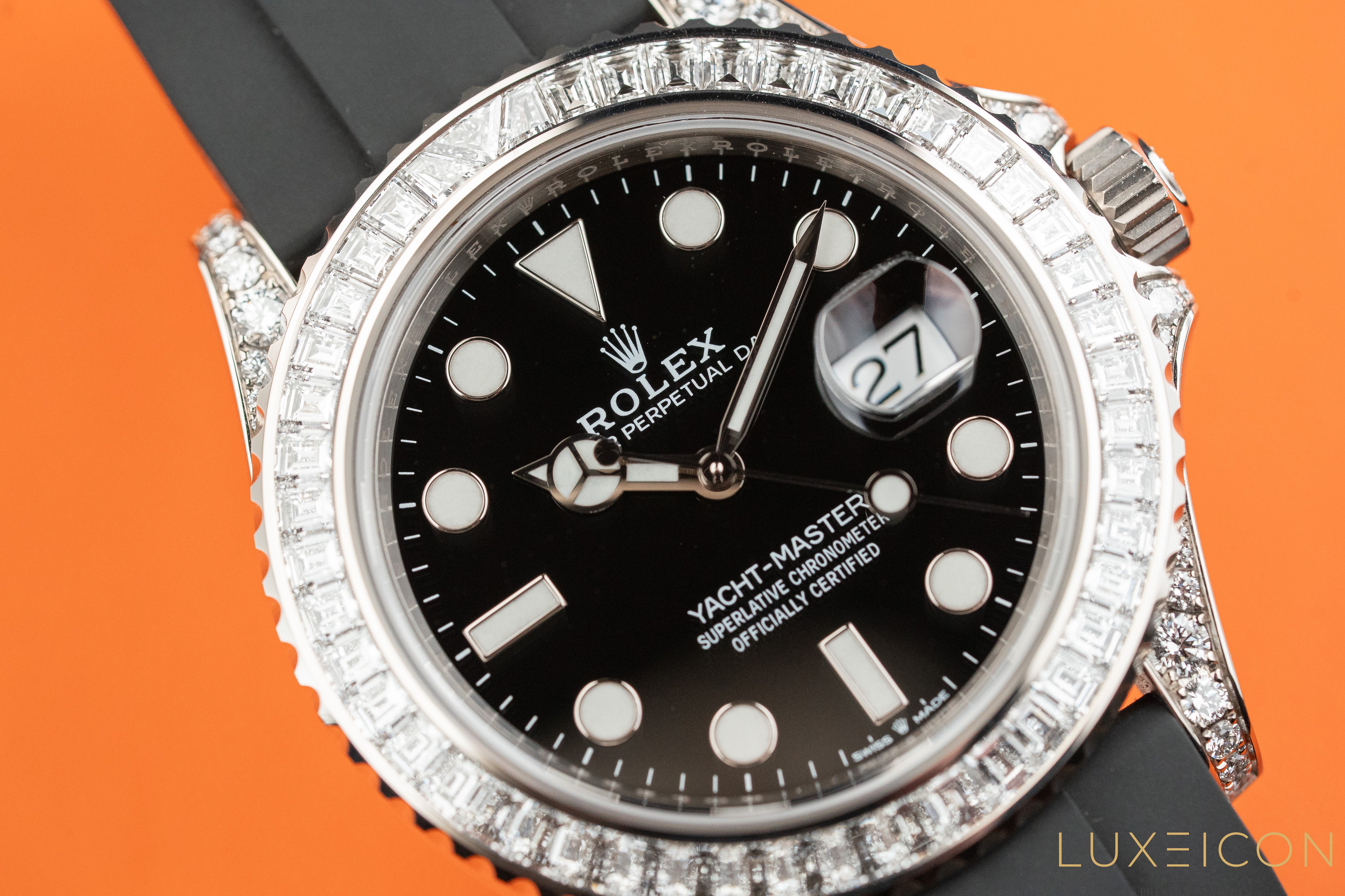 Rolex Yacht-Master 42mm White Gold Black Dial Diamond Bezel 226679TBR